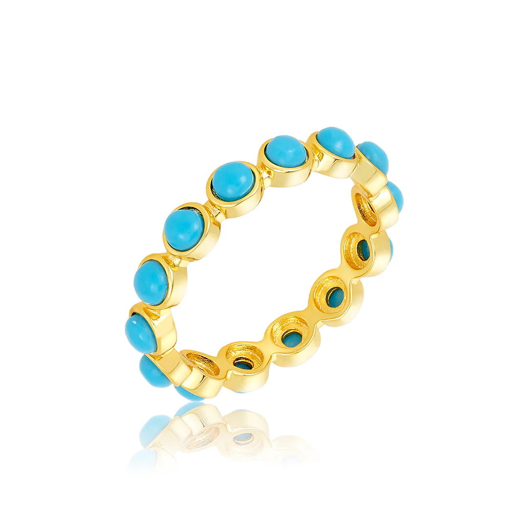 4mm Bezeled Turquoisette Eternity Band Ring