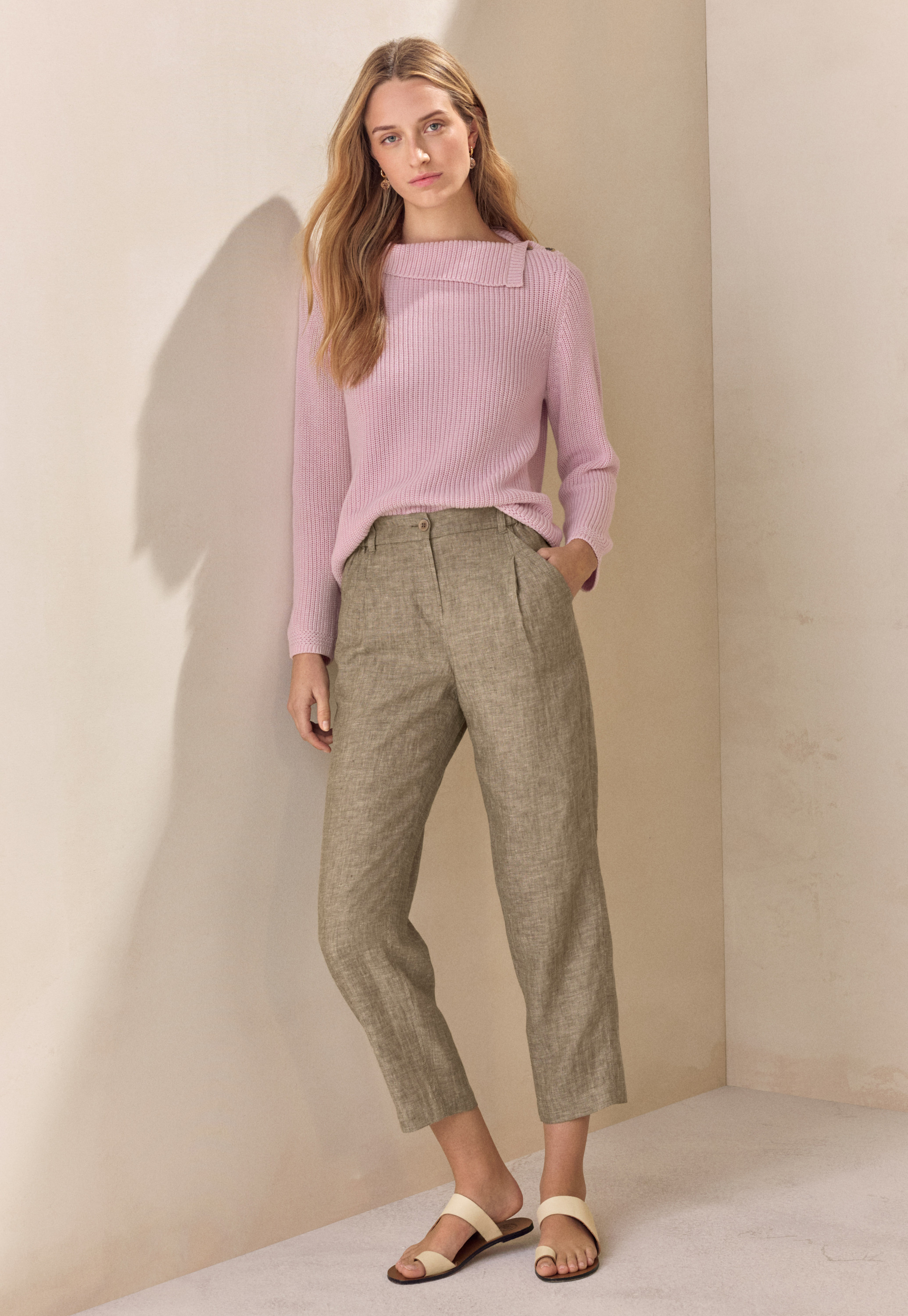 Linen tailored trousers