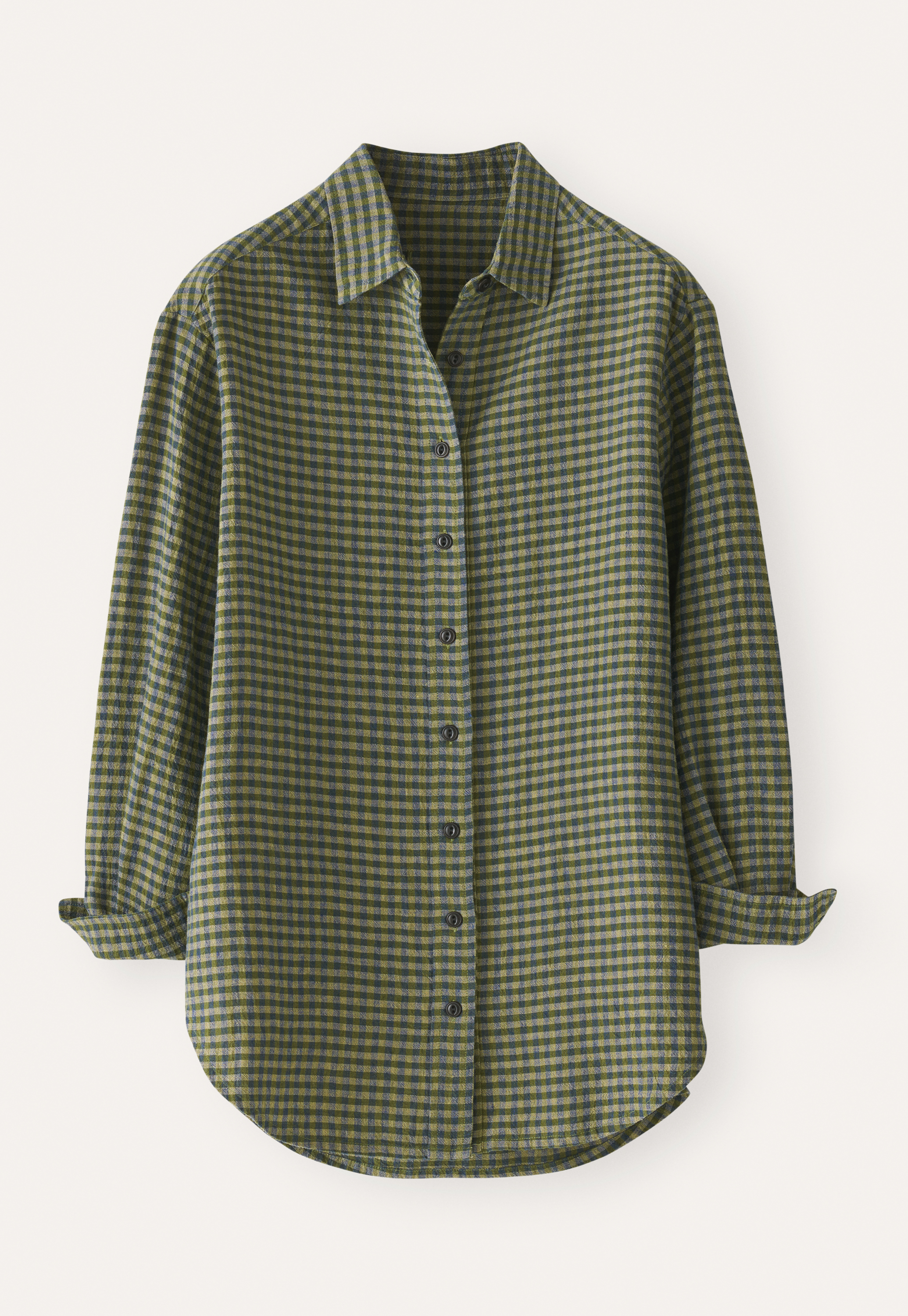 Gingham checked linen shirt