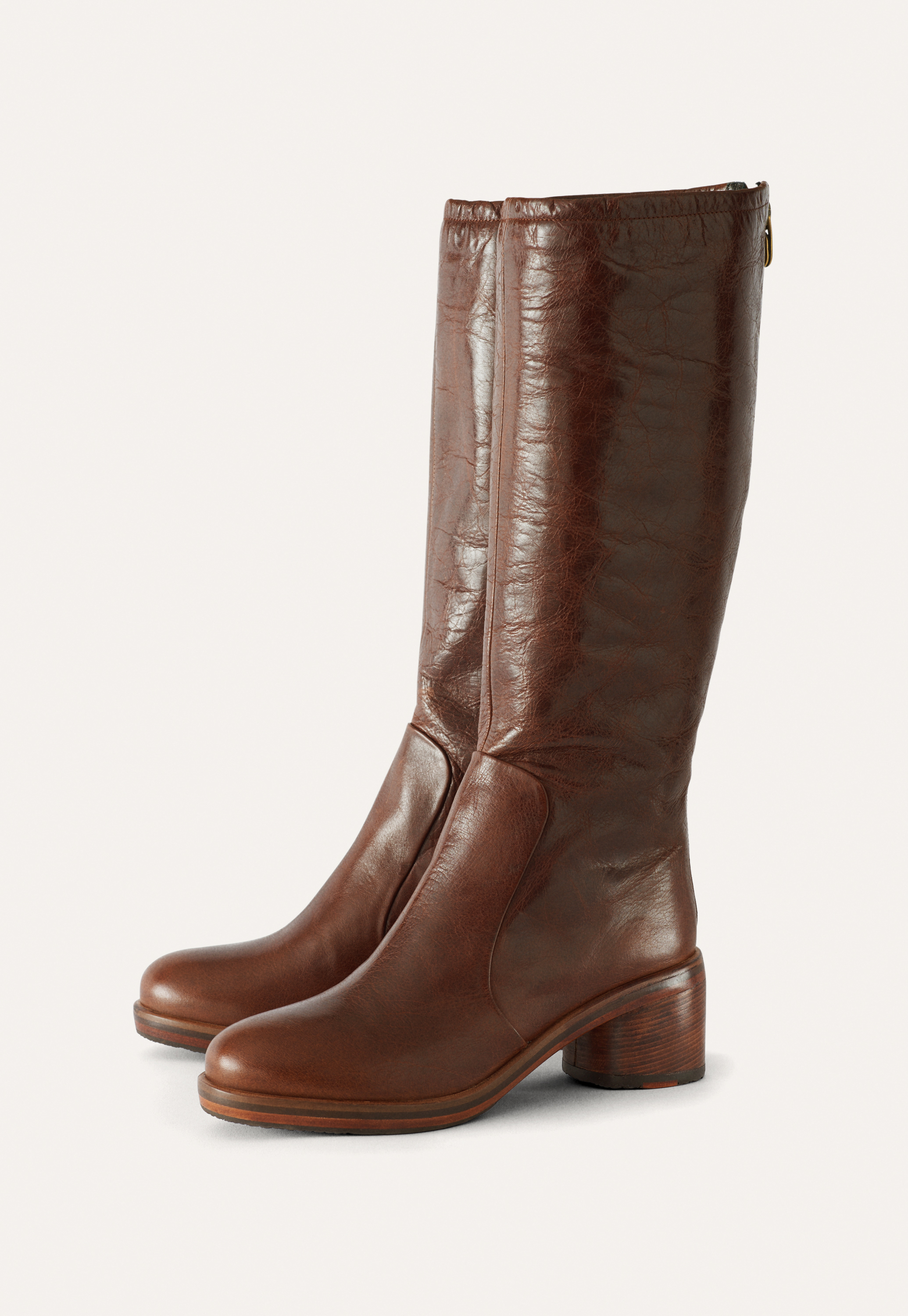 Leather heeled boots