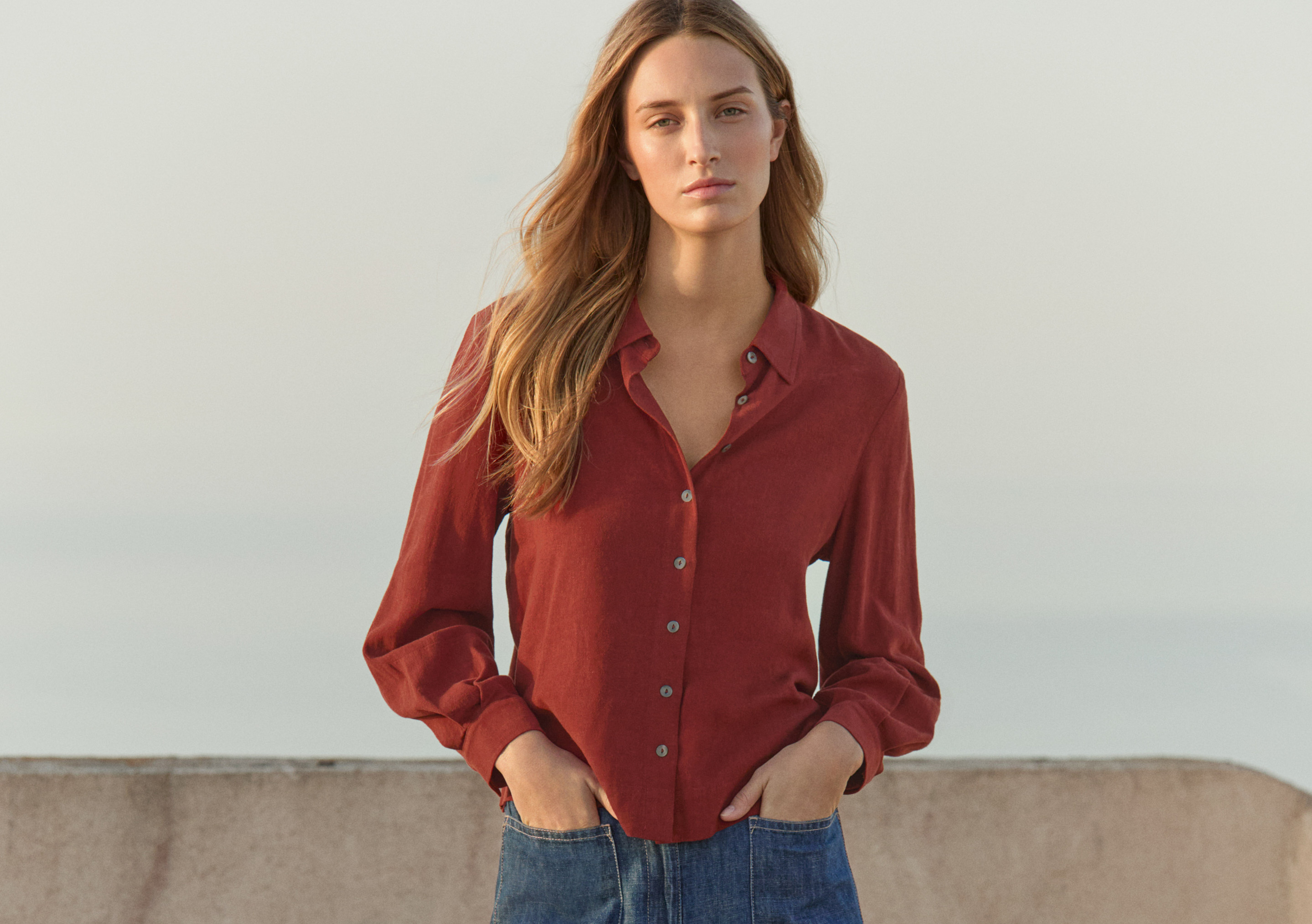 EcoVero™ viscose & linen blouse