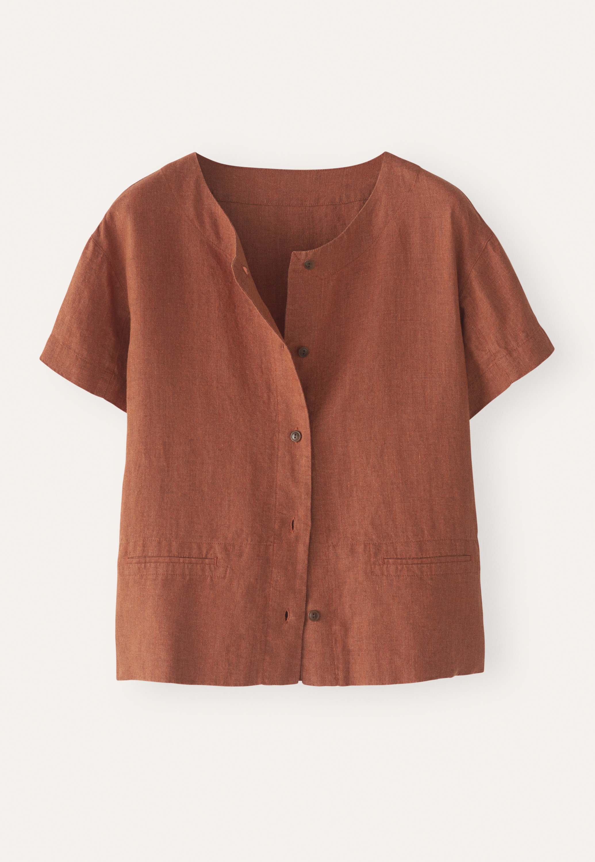 Linen short-sleeve blouse