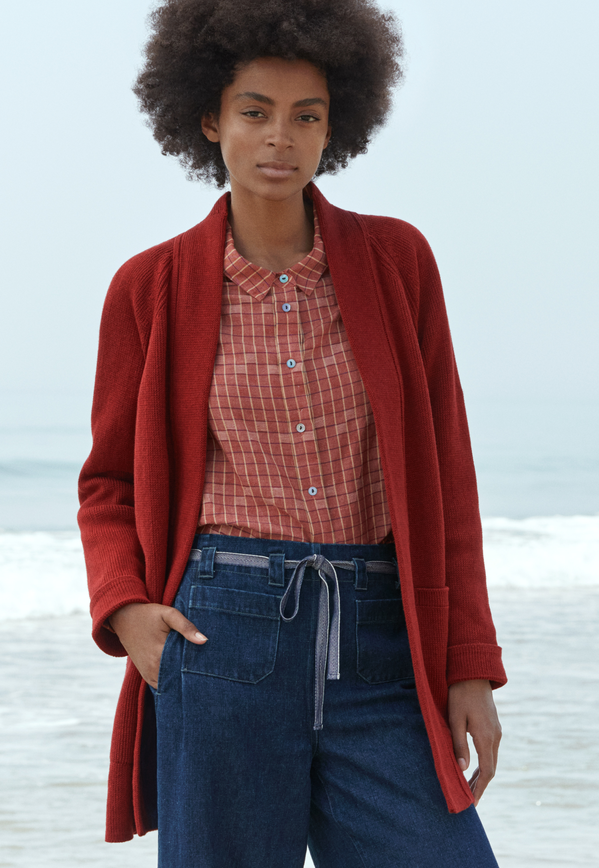 Chunky cotton edge-to-edge cardigan