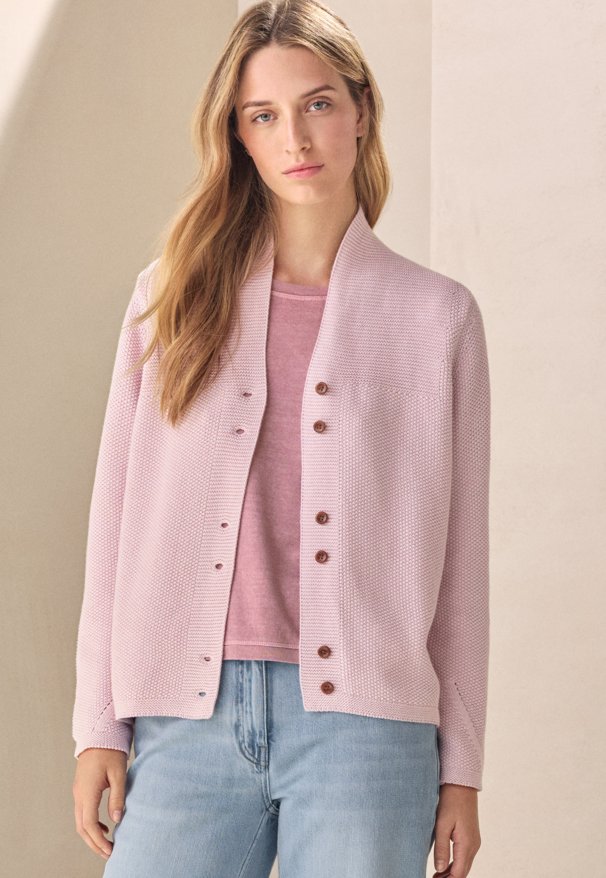 Button-front cotton cardigan