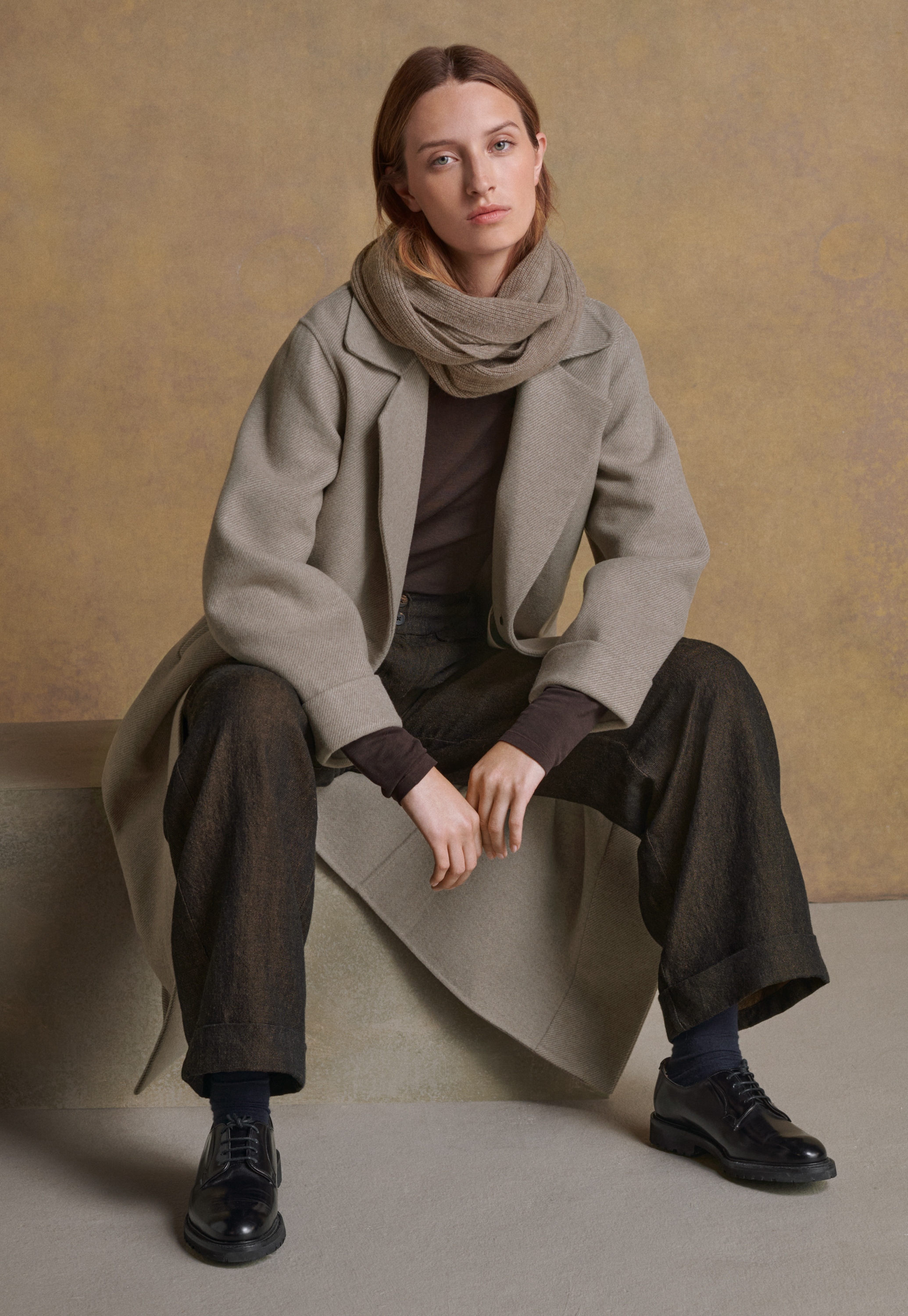 Double-faced wool coat