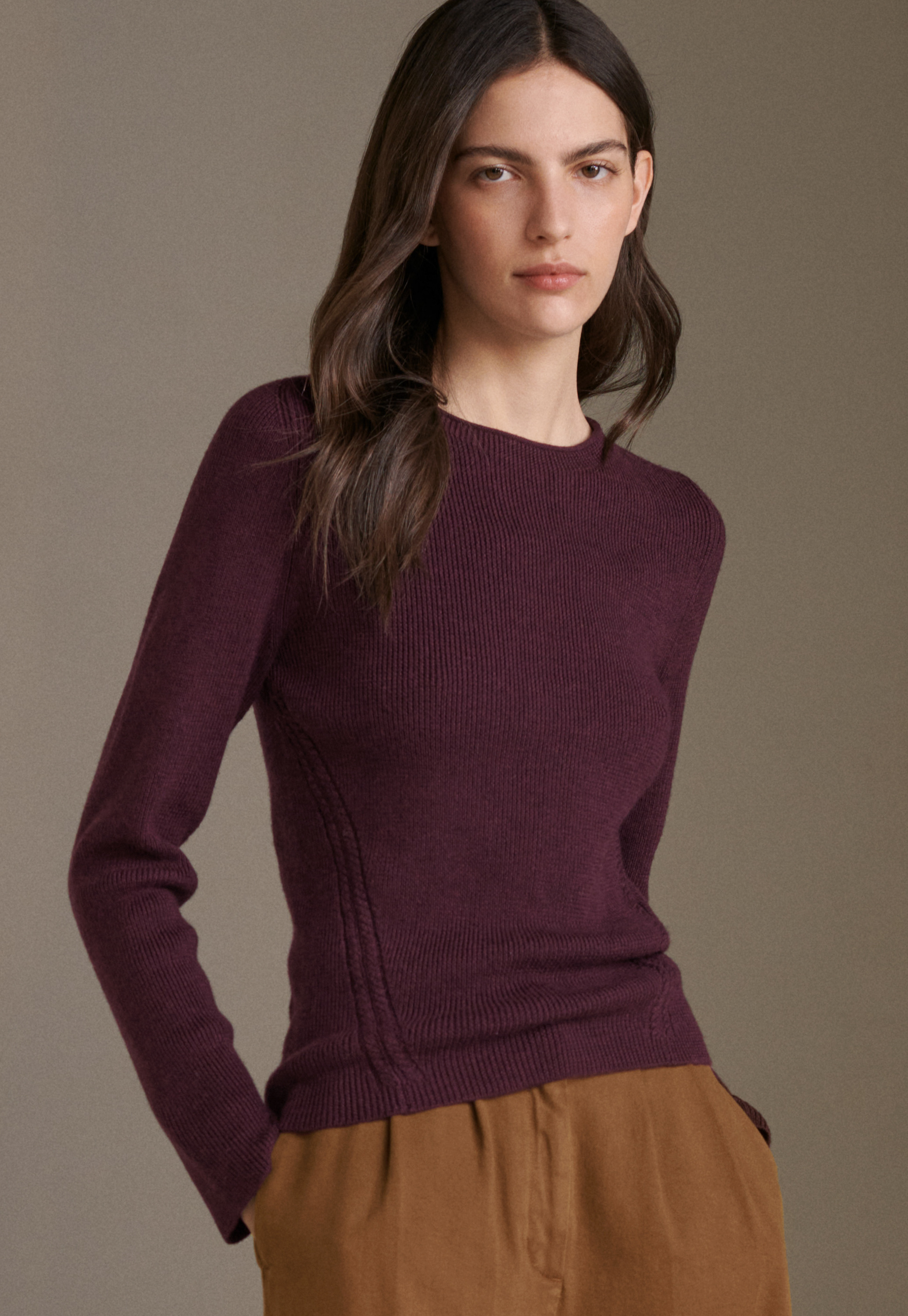 Merino wool round-neck sweater