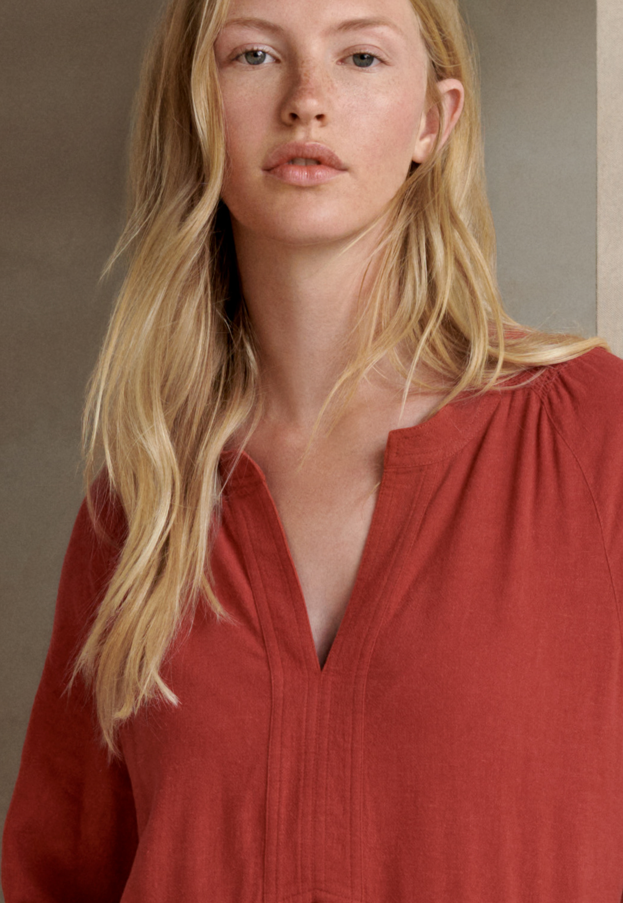 EcoVero™ viscose & linen panelled dress