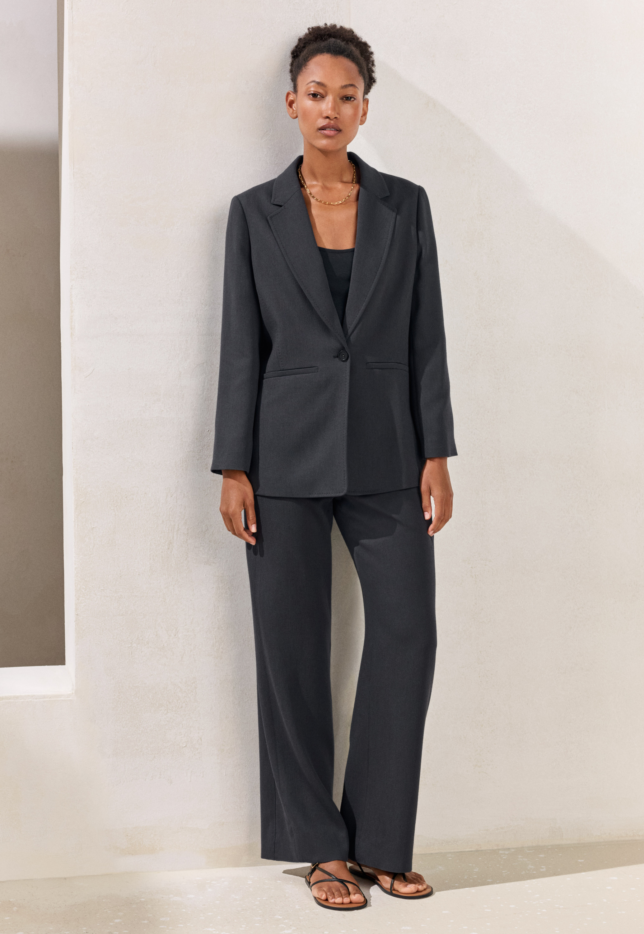 Italian lyocell & wool tailored blazer