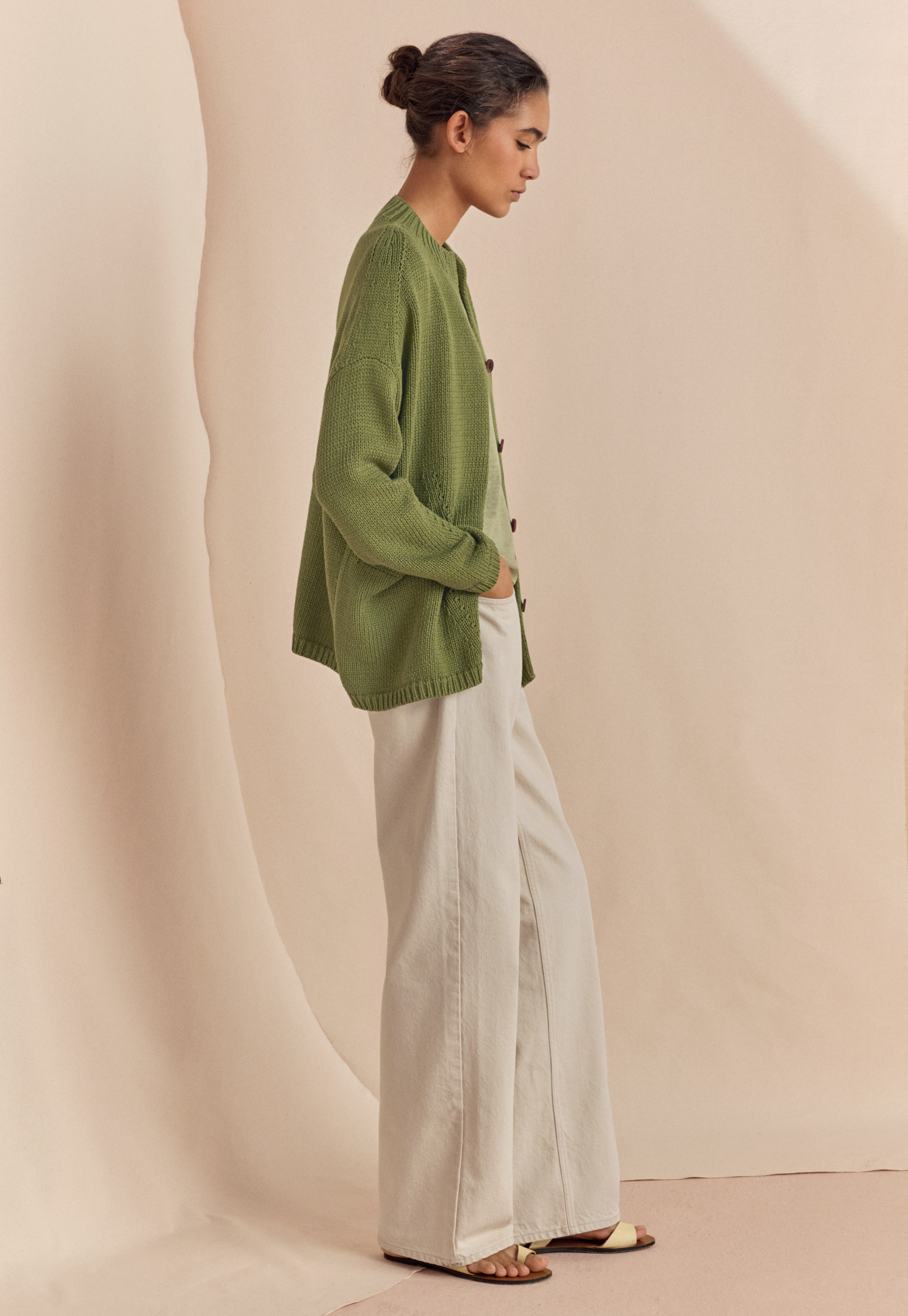 Chunky cotton-tape cardigan