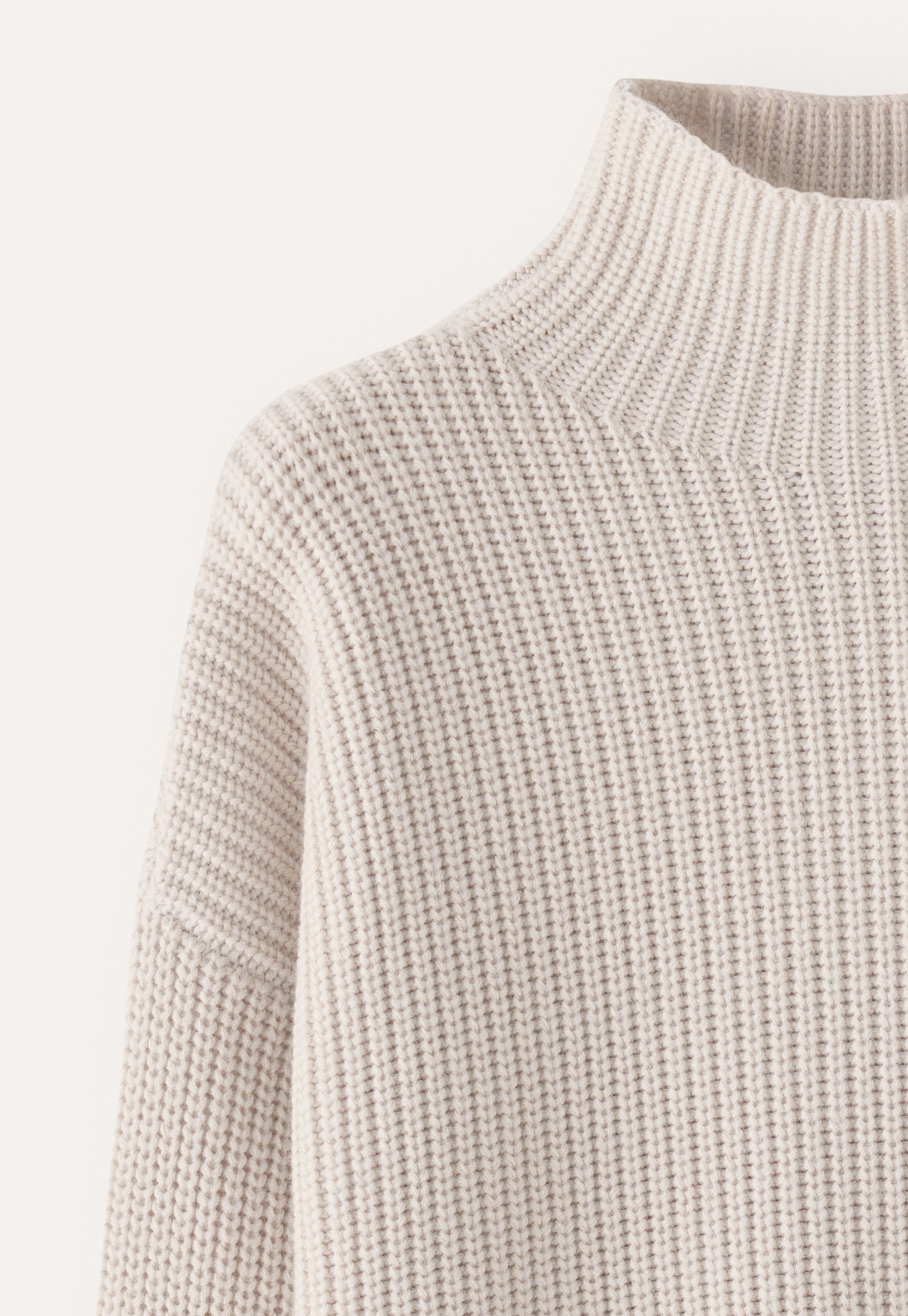 Cotton & wool funnel-neck sweater