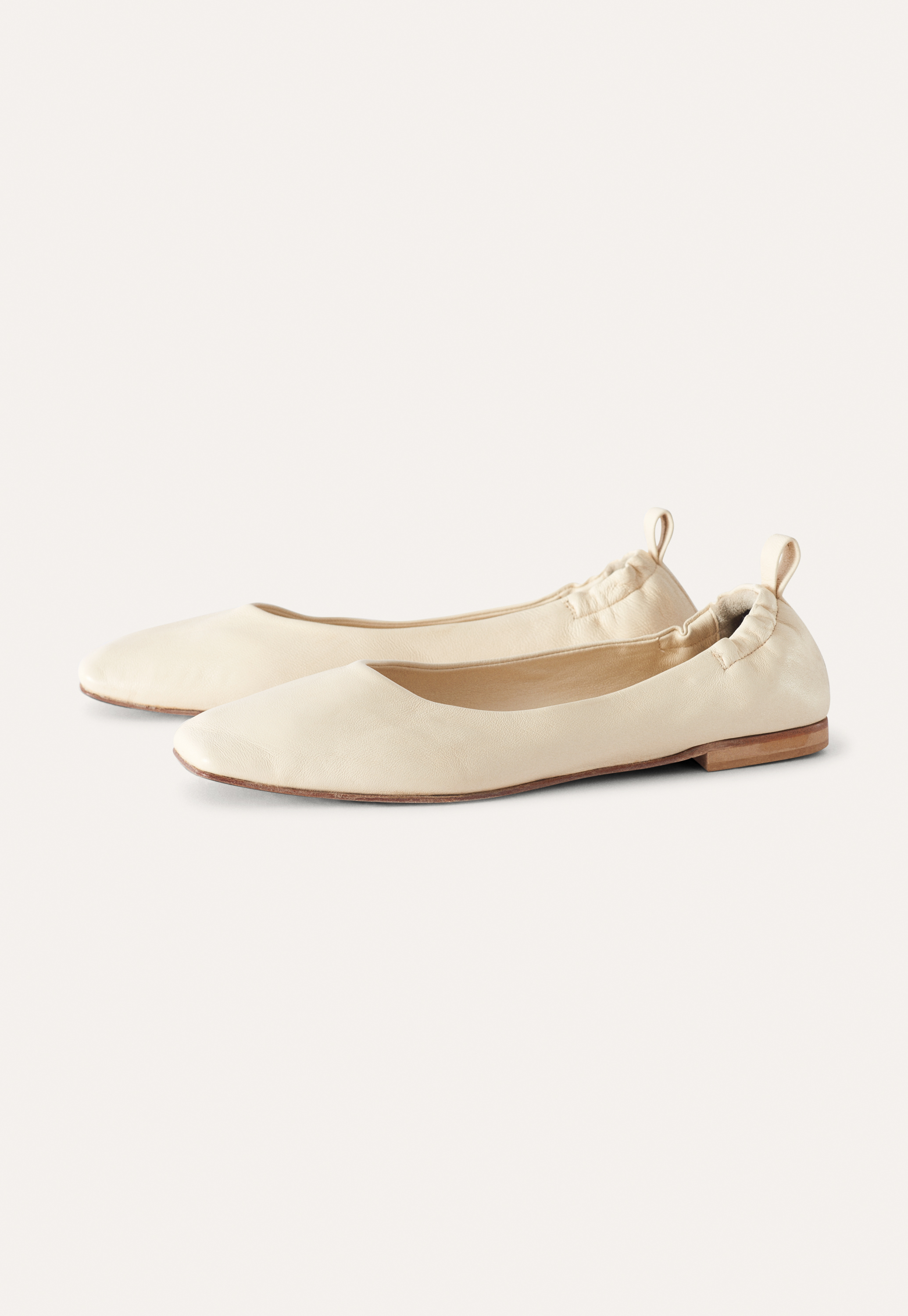 Leather square-toe pumps