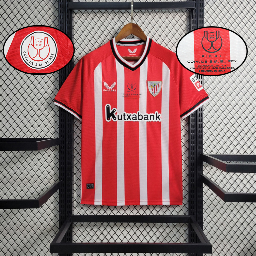 Athletic Bilbao 23-24 Home Stadium Jersey - Fans Version (Cope De Rey Final Patch) - UnitedFutballJersey