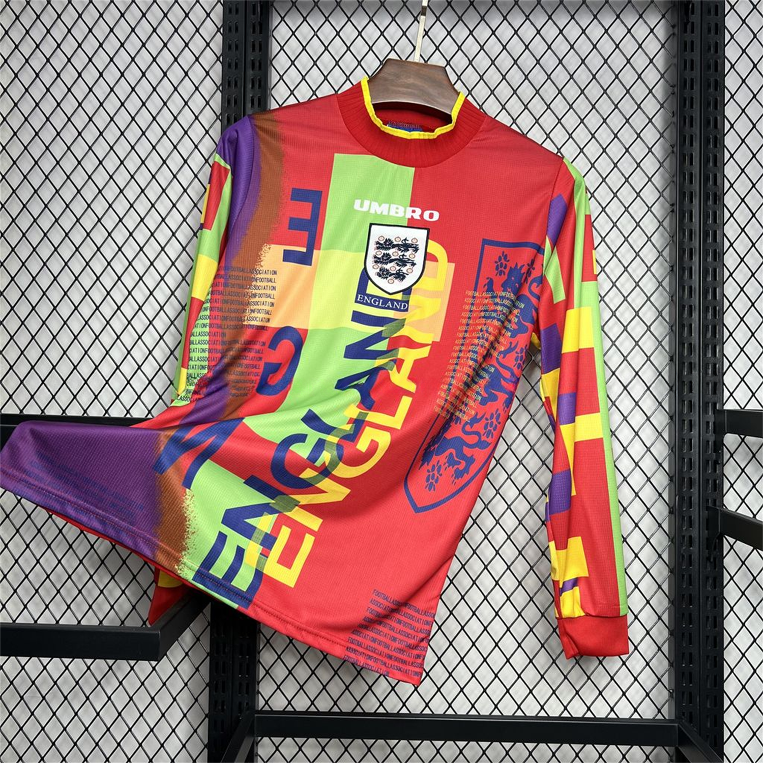 Retro England 1996 Red Goalkeeper Long Sleeve Jersey - UnitedFutballJersey