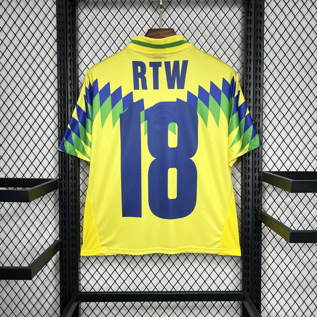 Corteiz x Retro Brazil 1995 Home Jersey - with RTW 18 print - UnitedFutballJersey