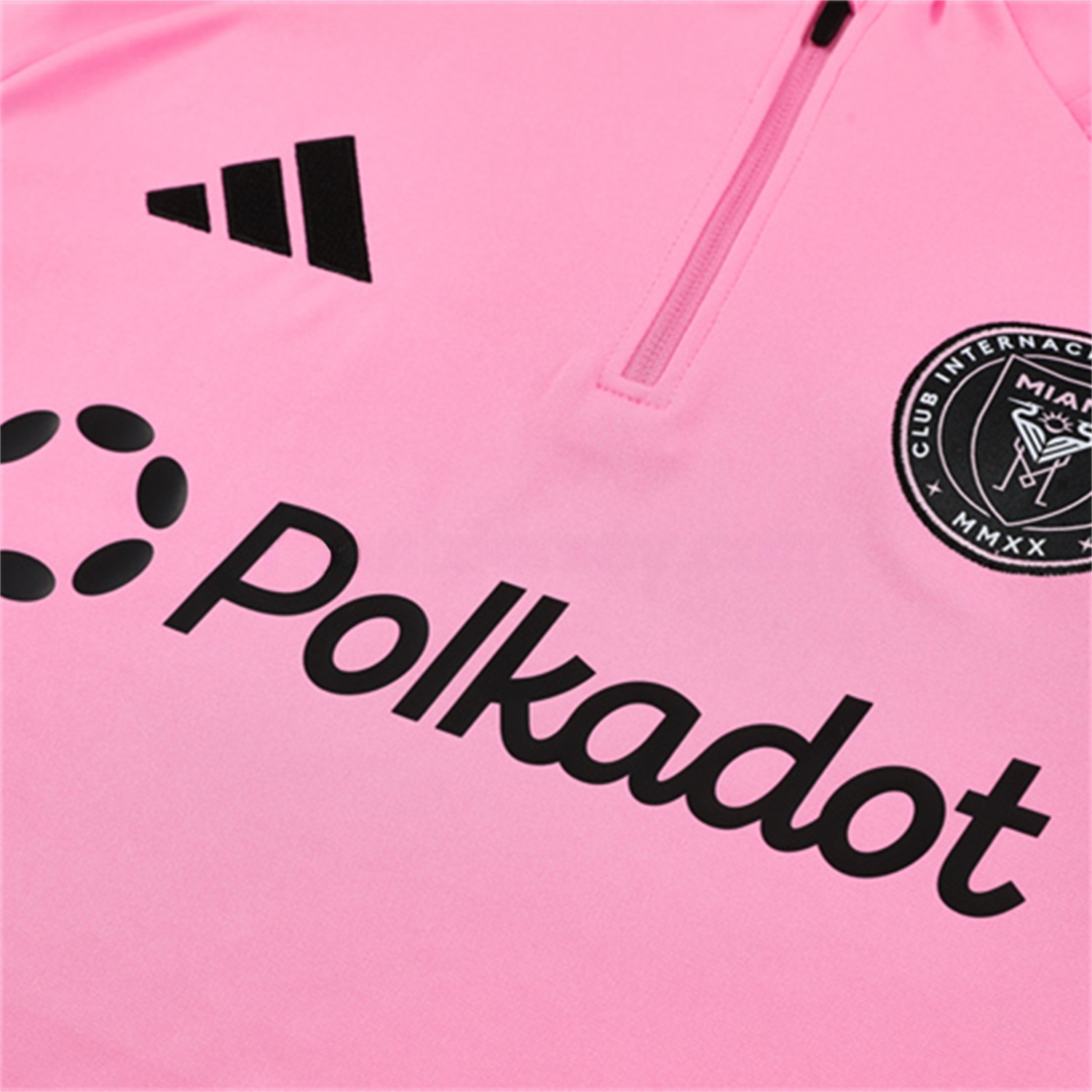INT M.A.M 25-26 Long Sleeves Training with Black Sponsors Set - Pink Top & Black Pants - UnitedFutballJersey