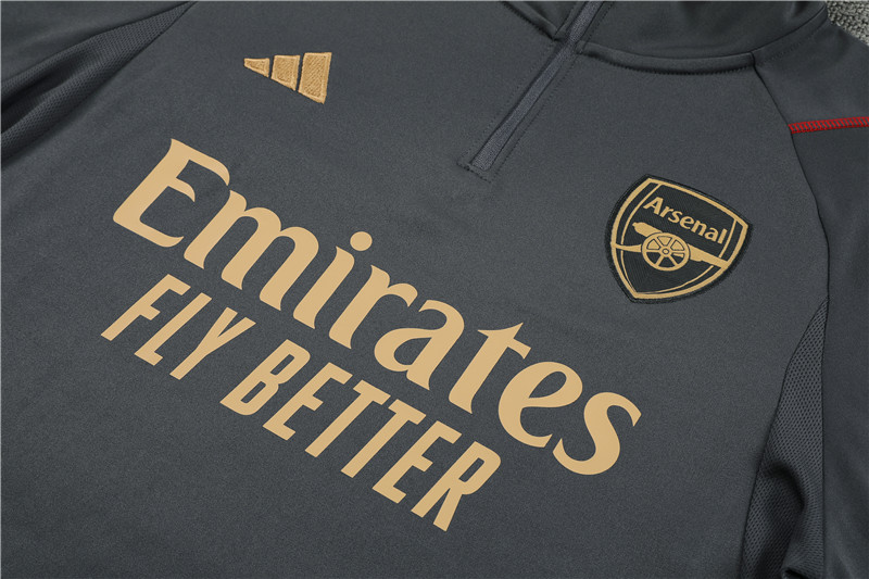 Arsenal 23-24 Kids Long Sleeve Training Set Dark Grey - UnitedFutballJersey