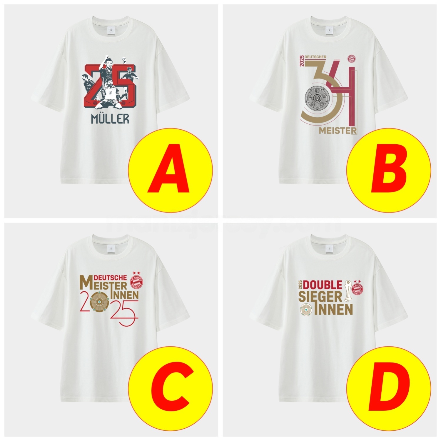 Bayern Munich Bundesliga Champions Deutscher Meister 2025 Unisex Pure Cotton T-shirt - UnitedFutballJersey