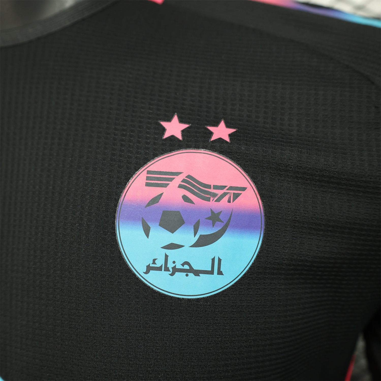 Algeria 25-26 Pure Black with Fluorescent Green Powder Advertising Jersey - Player Version - UnitedFutballJersey