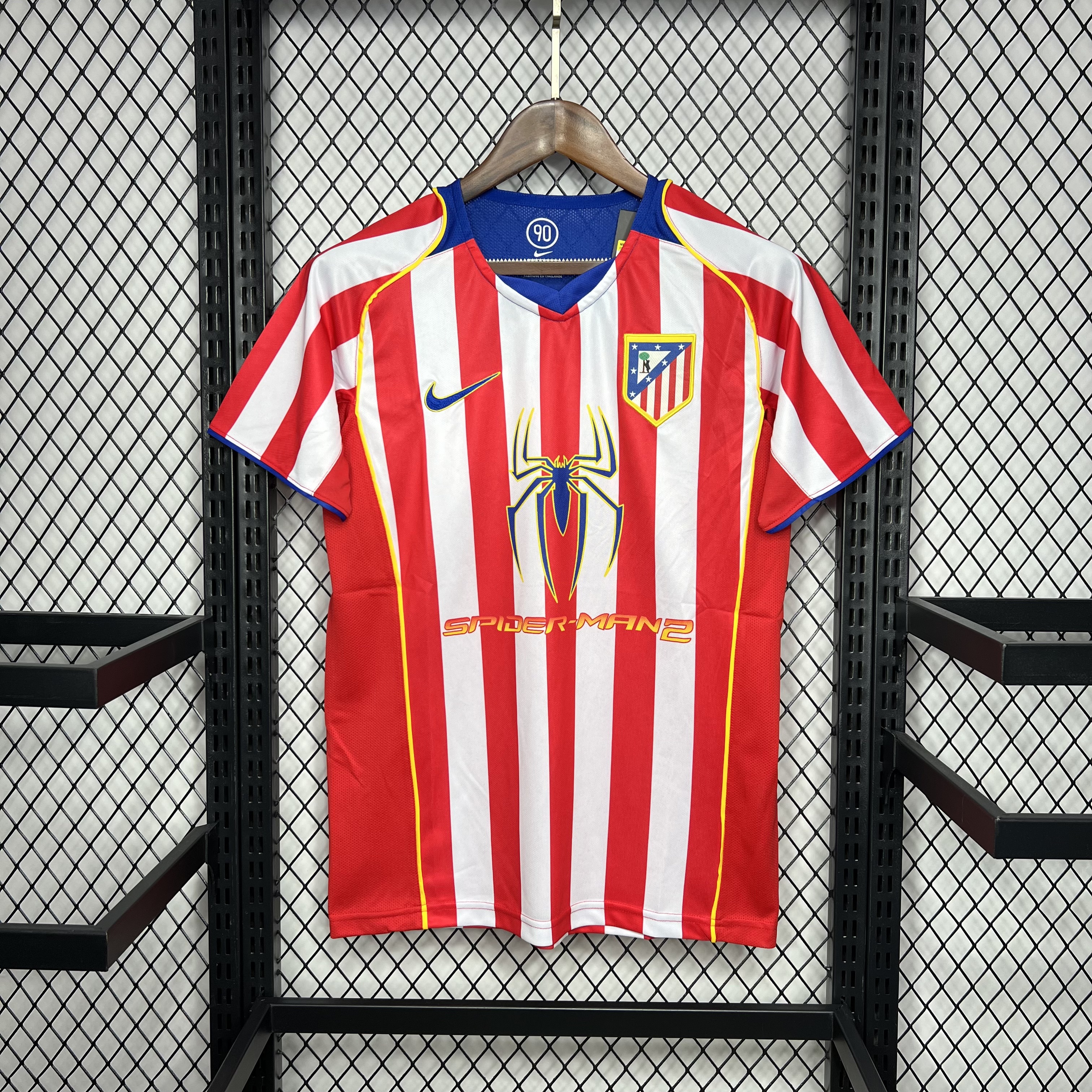 Retro Atletico Madrid 2004-05 Home Stadium Jersey - S.p.i.d.e.r M.a.n - UnitedFutballJersey