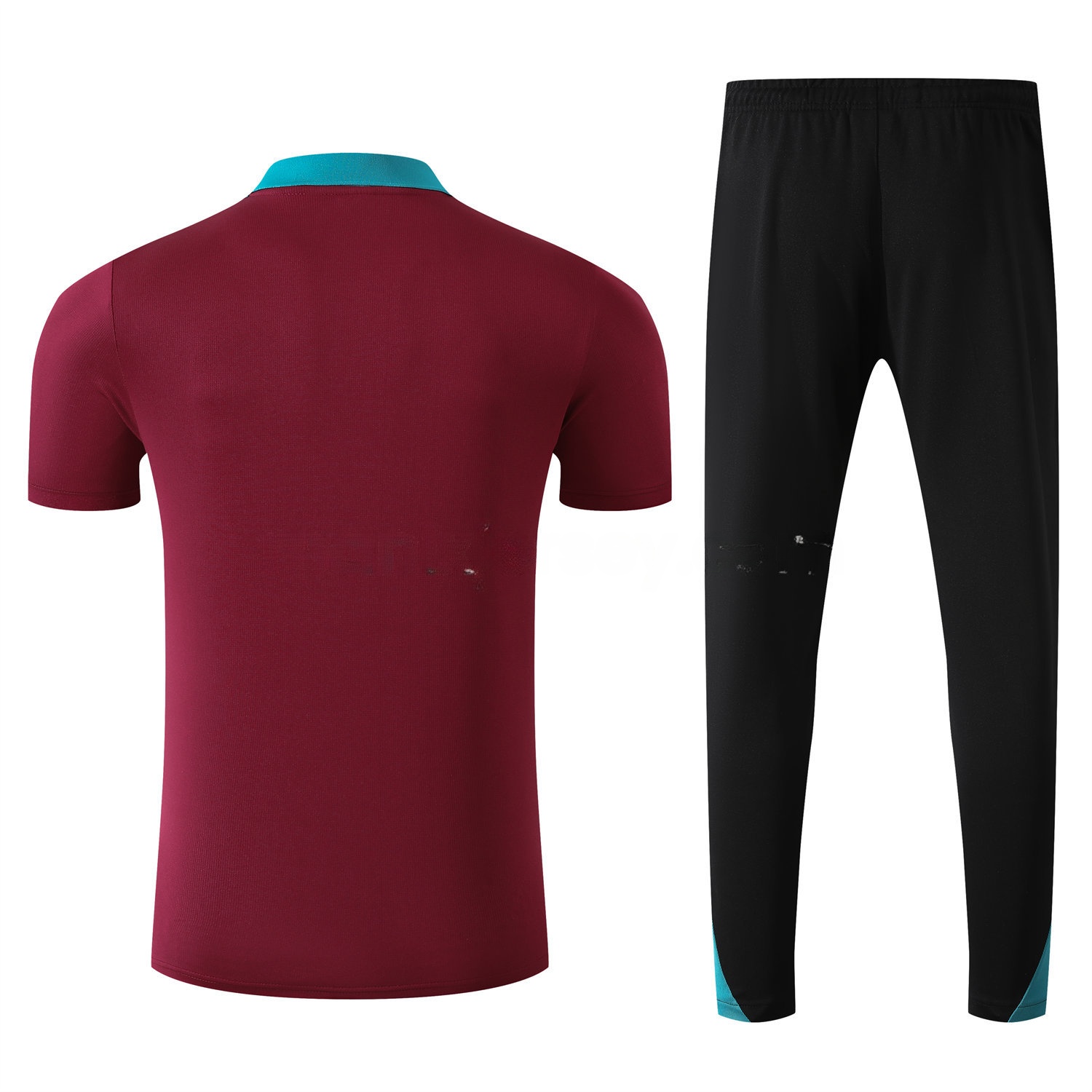 Paris Saint-Germain PSG 25-26 POLO Short-Sleeve Training Set - Deep Red Top and Black Pants - UnitedFutballJersey