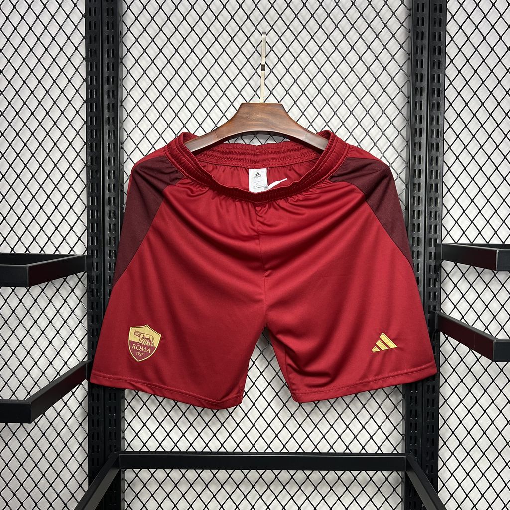 AS Roma 24-25 Home Stadium Shorts - Fans Version - UnitedFutballJersey