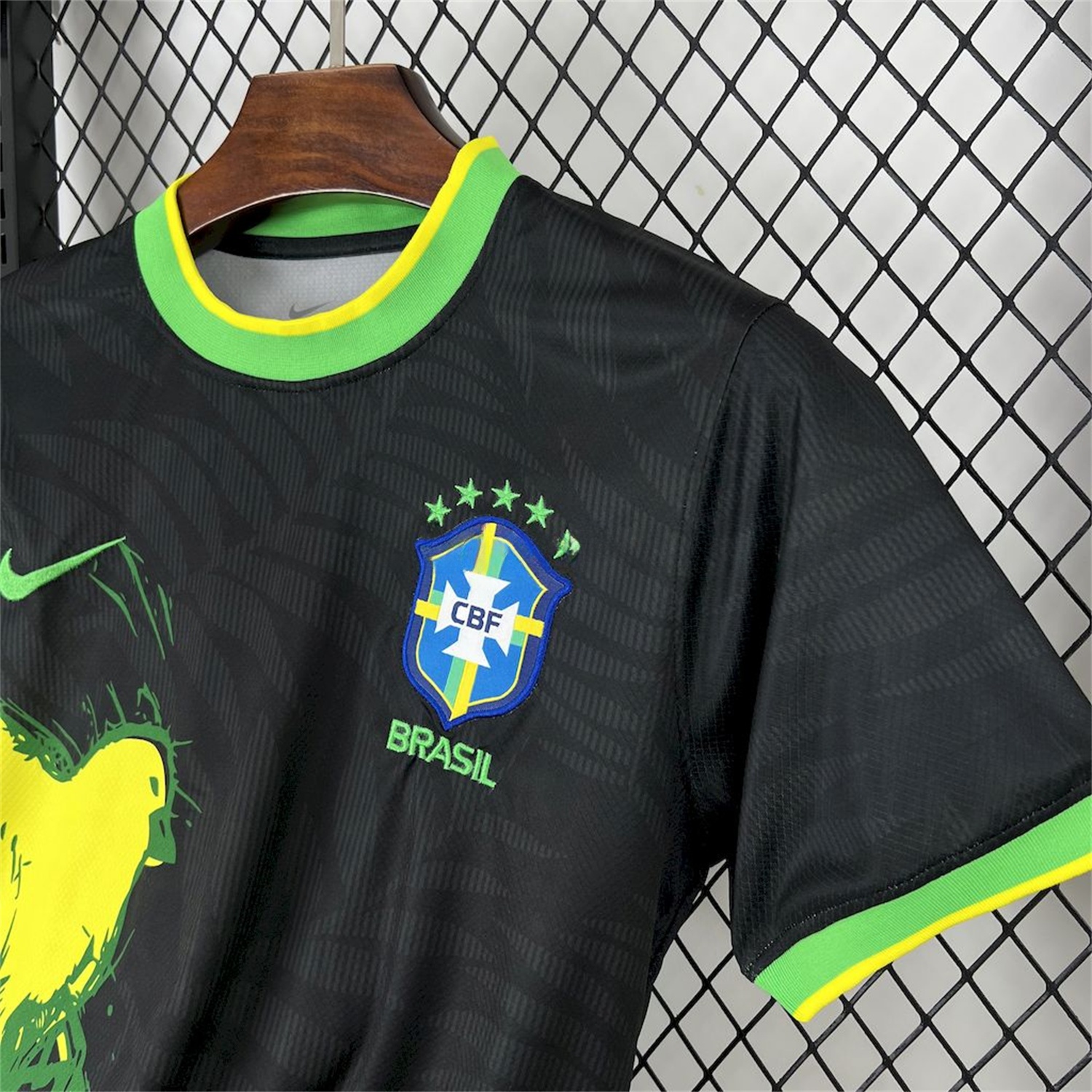 Brazil 25-26 Yellow Dove Black Jersey - Fans Version - UnitedFutballJersey