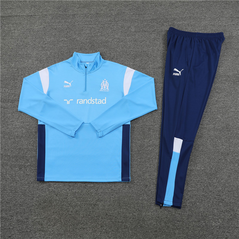 Marseille 23-24 Long Sleeve Training Set -Blue and White - UnitedFutballJersey