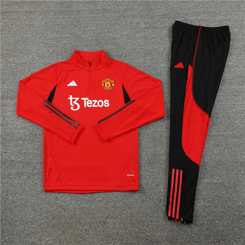 Manchester United 23-24 Long Sleeve Training Set -Red - UnitedFutballJersey