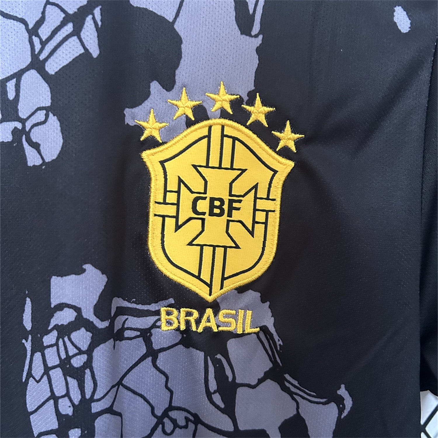 Brazil 25-26 Grey Jesus Statue Special Black Jersey - Fans Version - UnitedFutballJersey