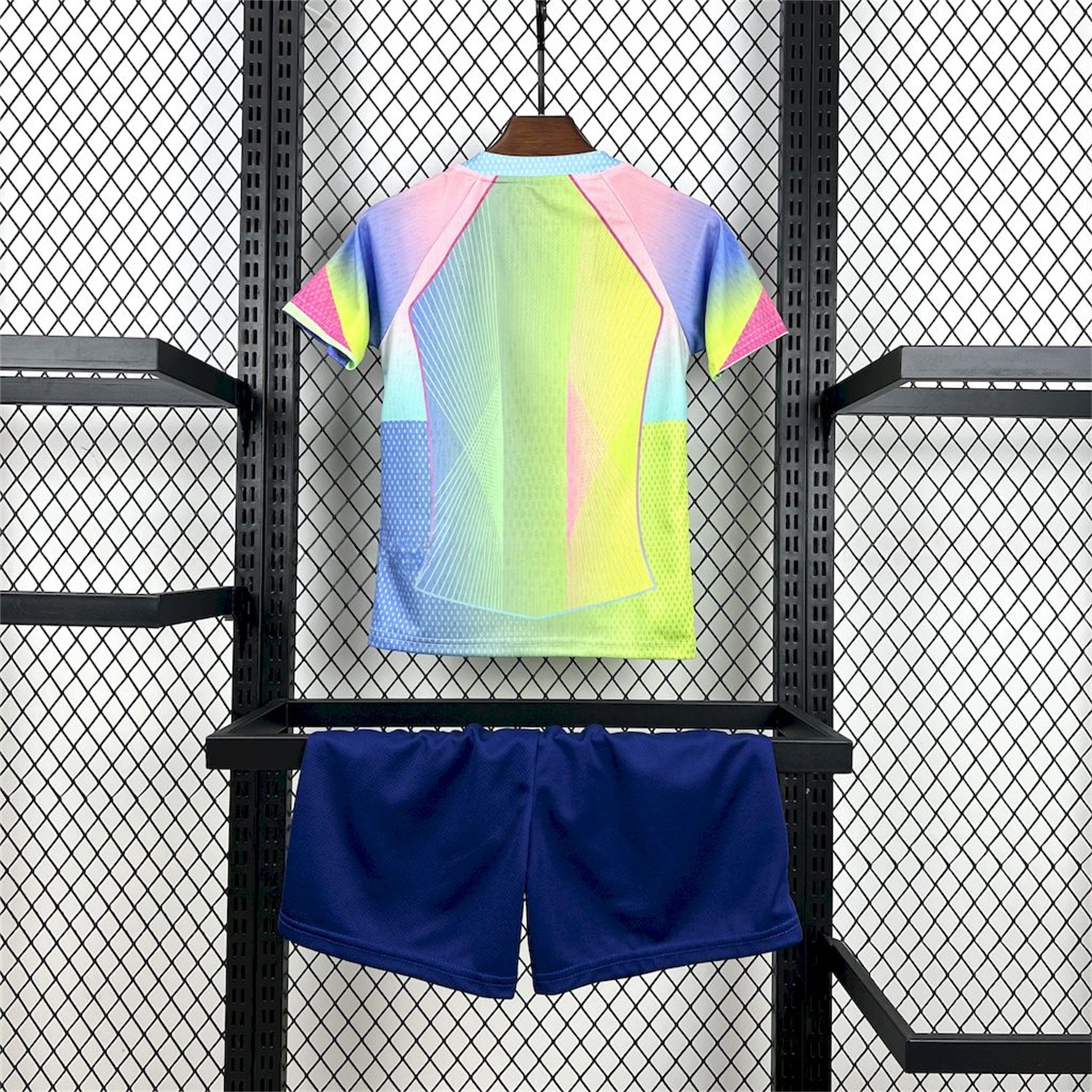 B.A.R.S.A 25-26 T90 White Lines Yellow Blue Gradient Special Kids Kit - UnitedFutballJersey