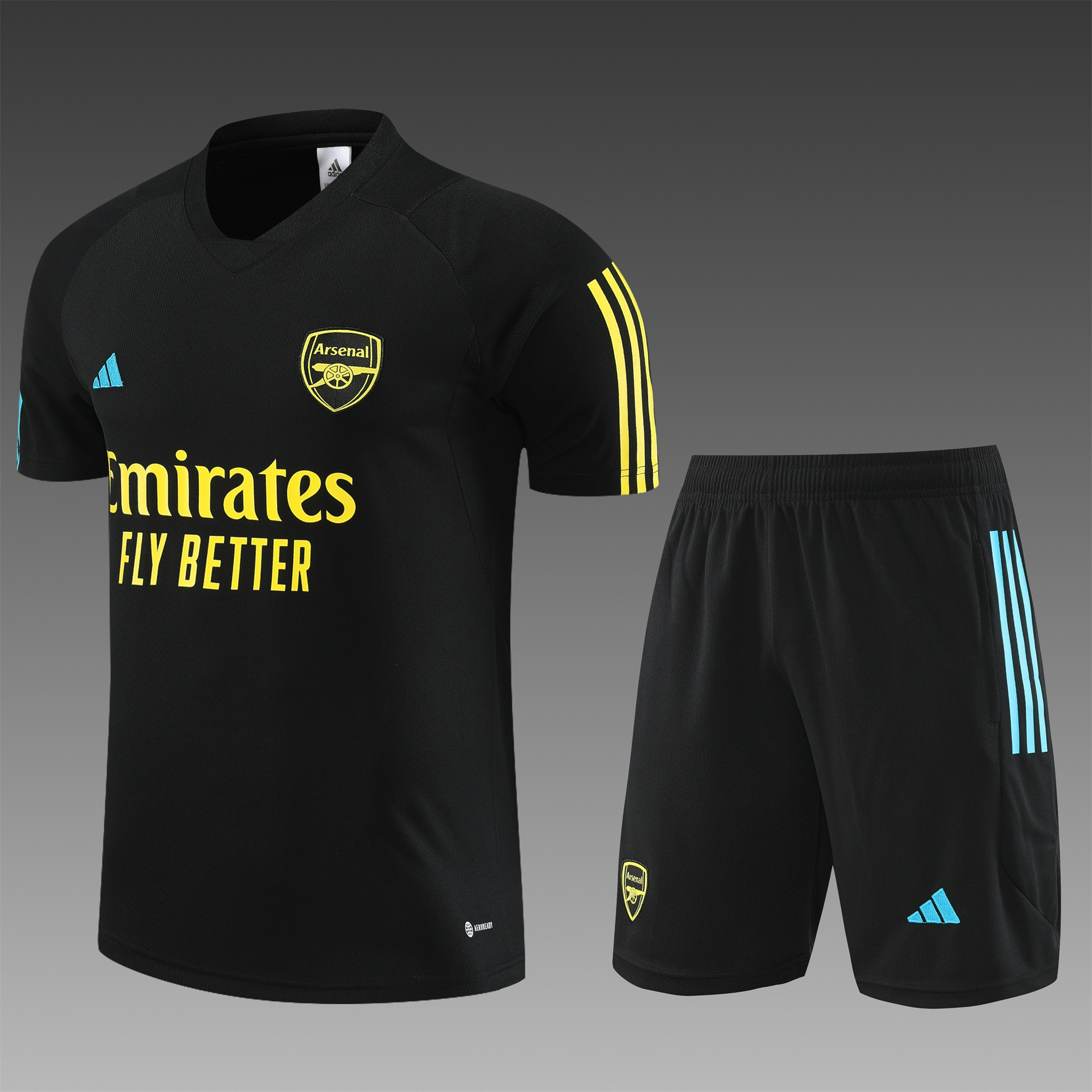 Arsenal 23-24 Short-Sleeve Training Set - Black - UnitedFutballJersey
