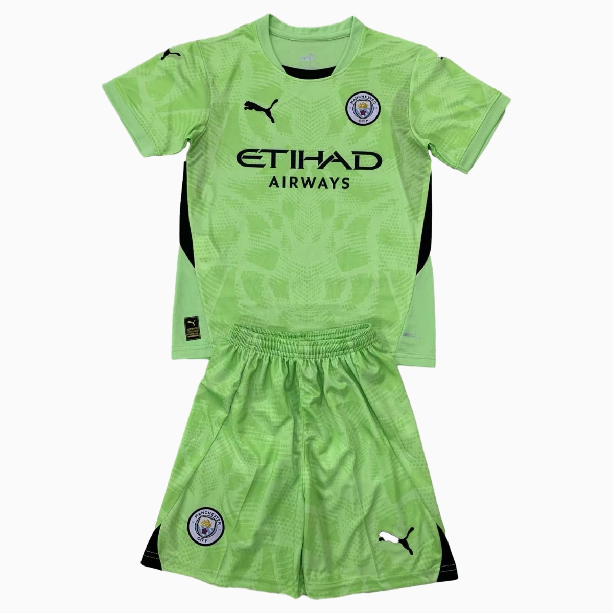 Manchester City 24-25 Light Green Goalkeeper Kids Kit - UnitedFutballJersey
