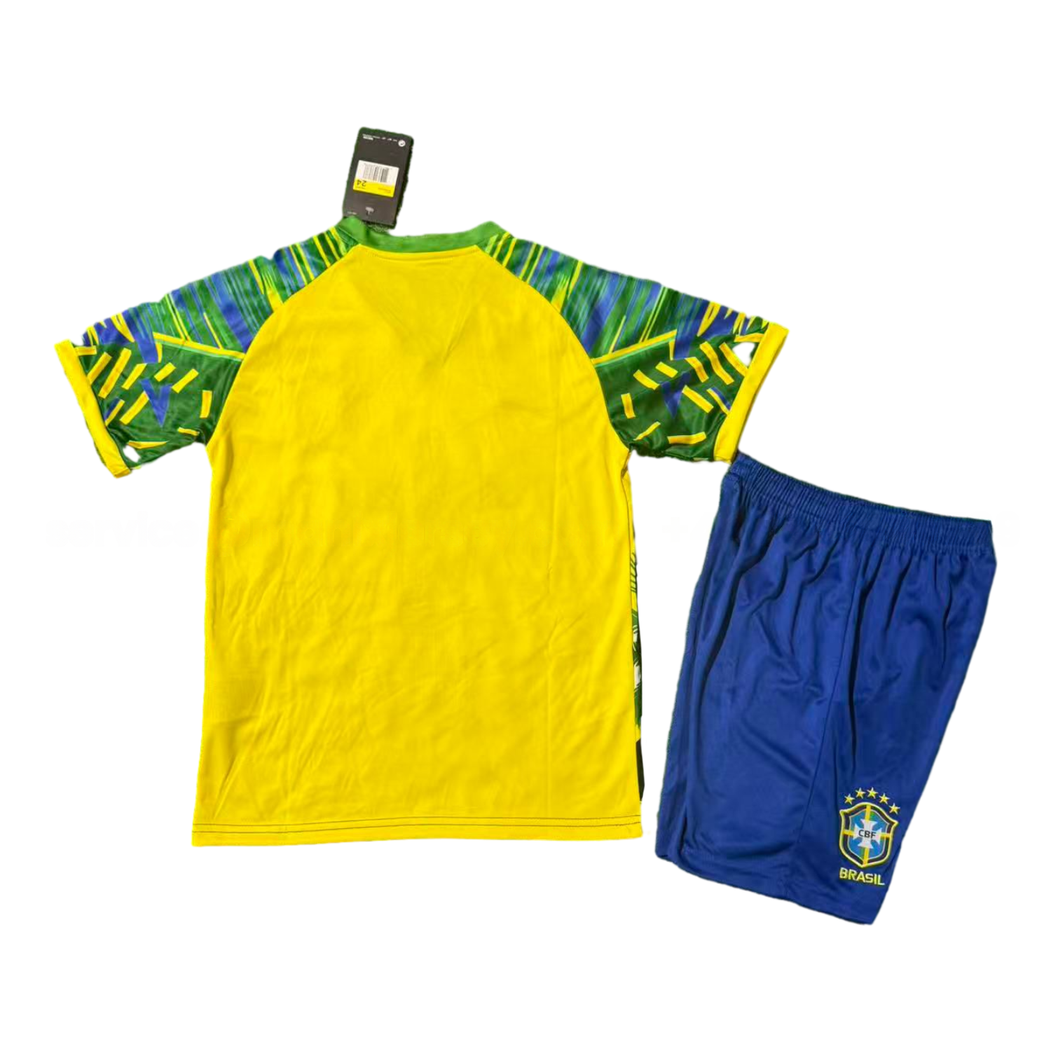 Brazil 25-26 Green Jesus Yellow Special Kids Kit - UnitedFutballJersey