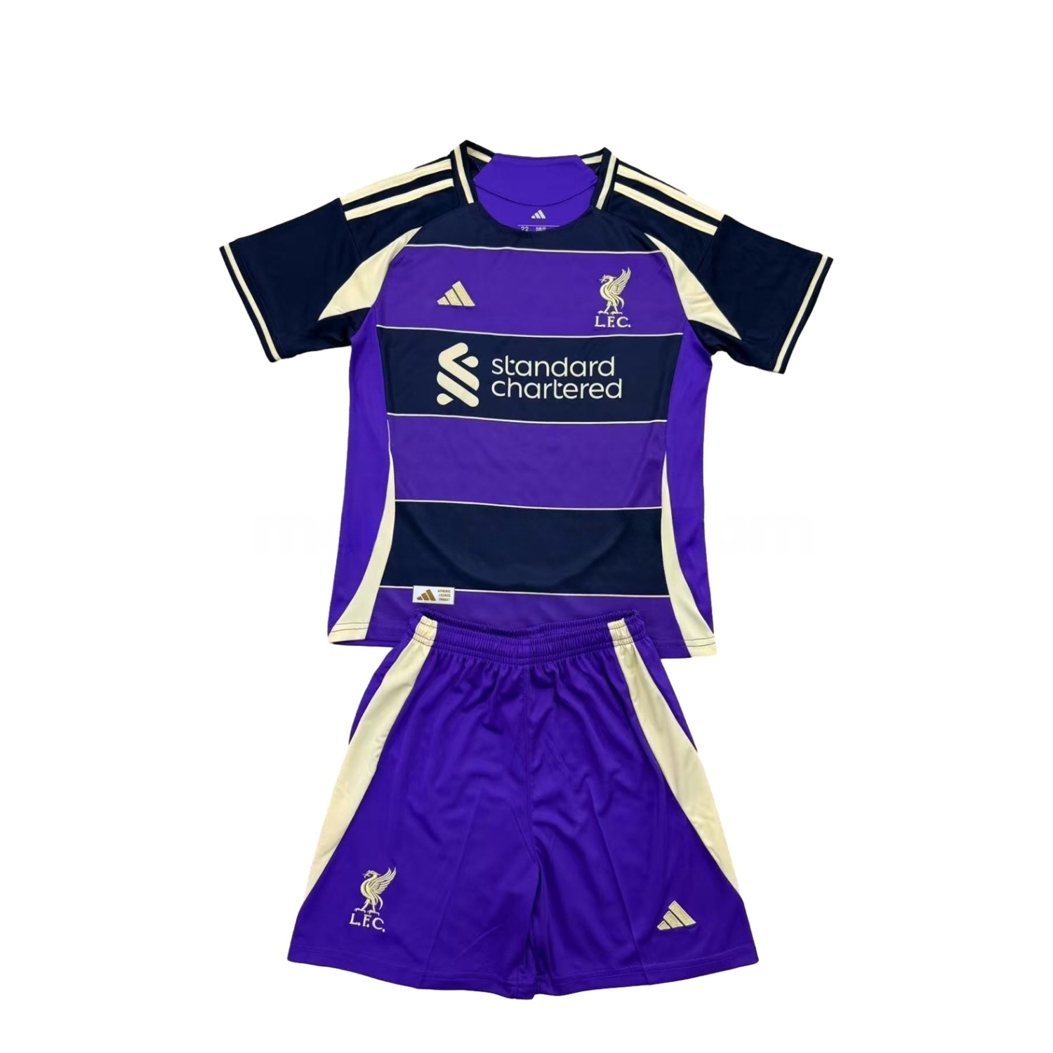 Liver.pool 25-26 Purple Dark Blue Horizontal Stripes Concept Men's Adult Jersey Set - Fans Version - UnitedFutballJersey