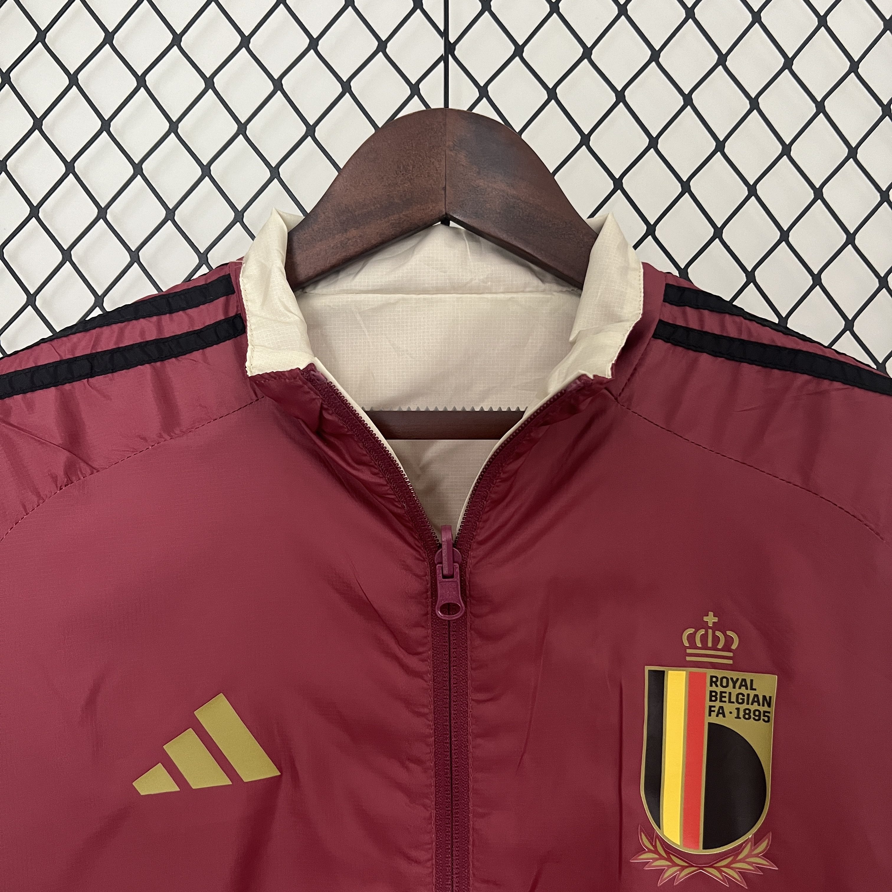 Belgium 2024 Double Sided Reversible Windbreaker - Red & Yellow - UnitedFutballJersey