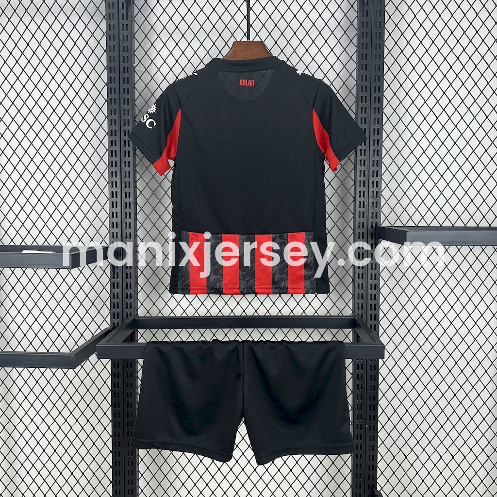 AC Milan 25-26 Home Kids Kit - UnitedFutballJersey