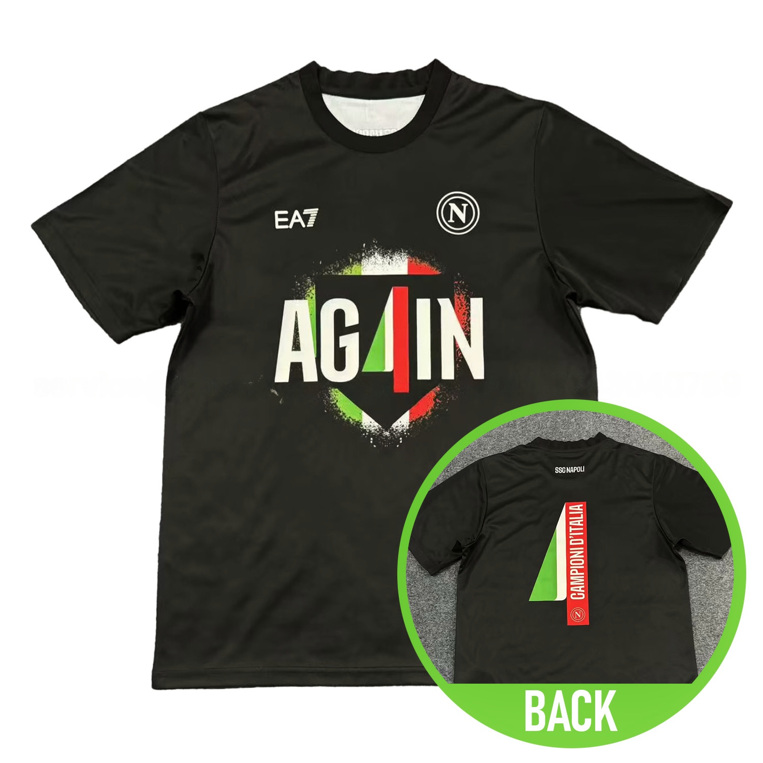 Napoli 2025 Serie A Champions Commemorative Black T-Shirt - UnitedFutballJersey