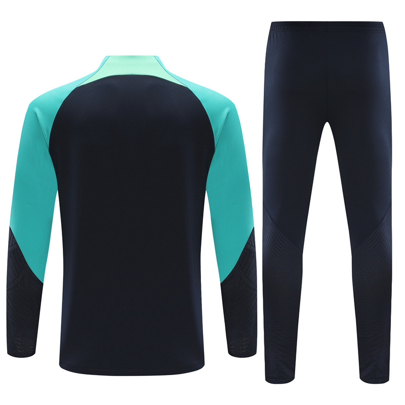 B.A.R.S.A 23-24 Long Sleeve Training Set -Black and Blue - UnitedFutballJersey