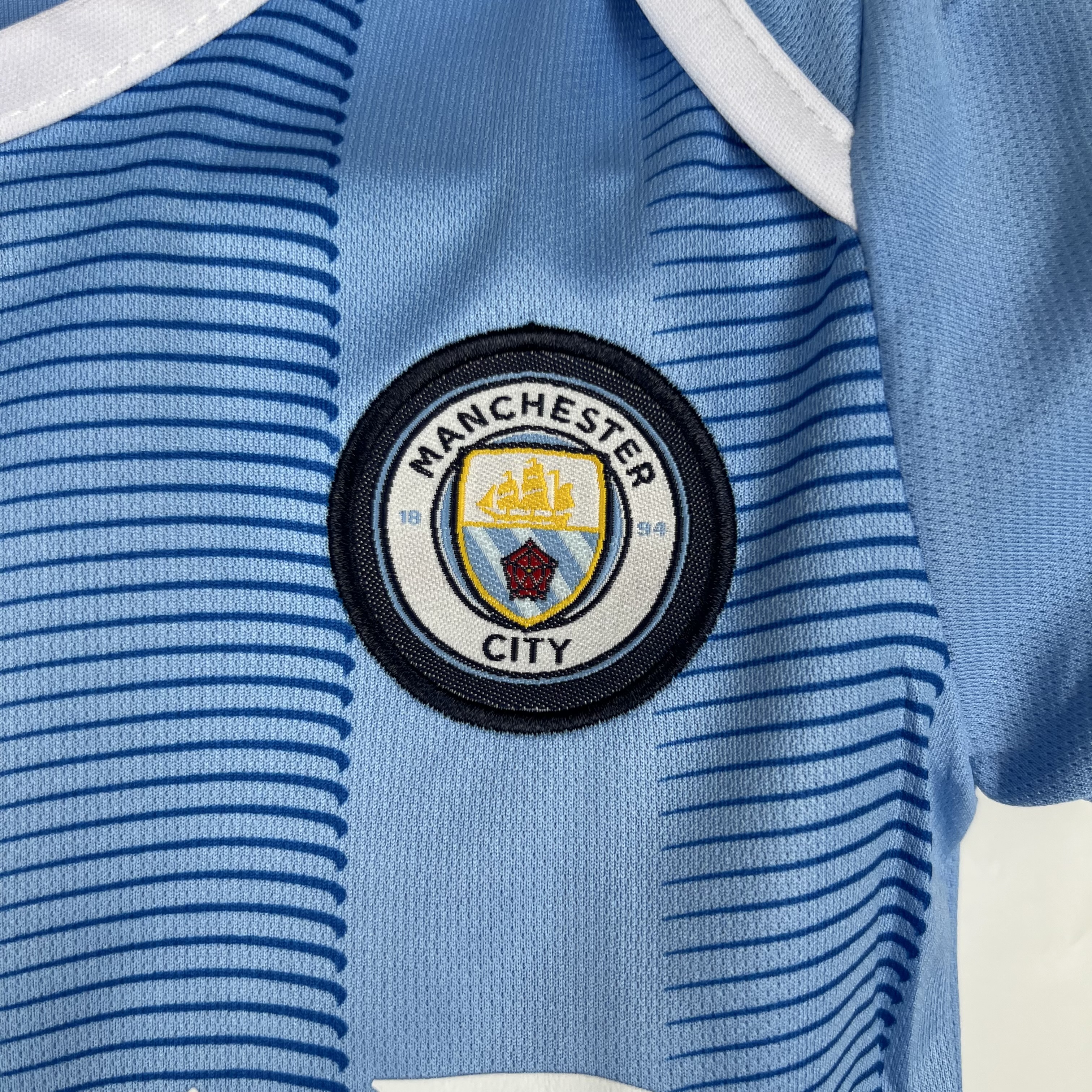 Manchester City 23-24 Home Stadium Baby Crawling Suit - UnitedFutballJersey