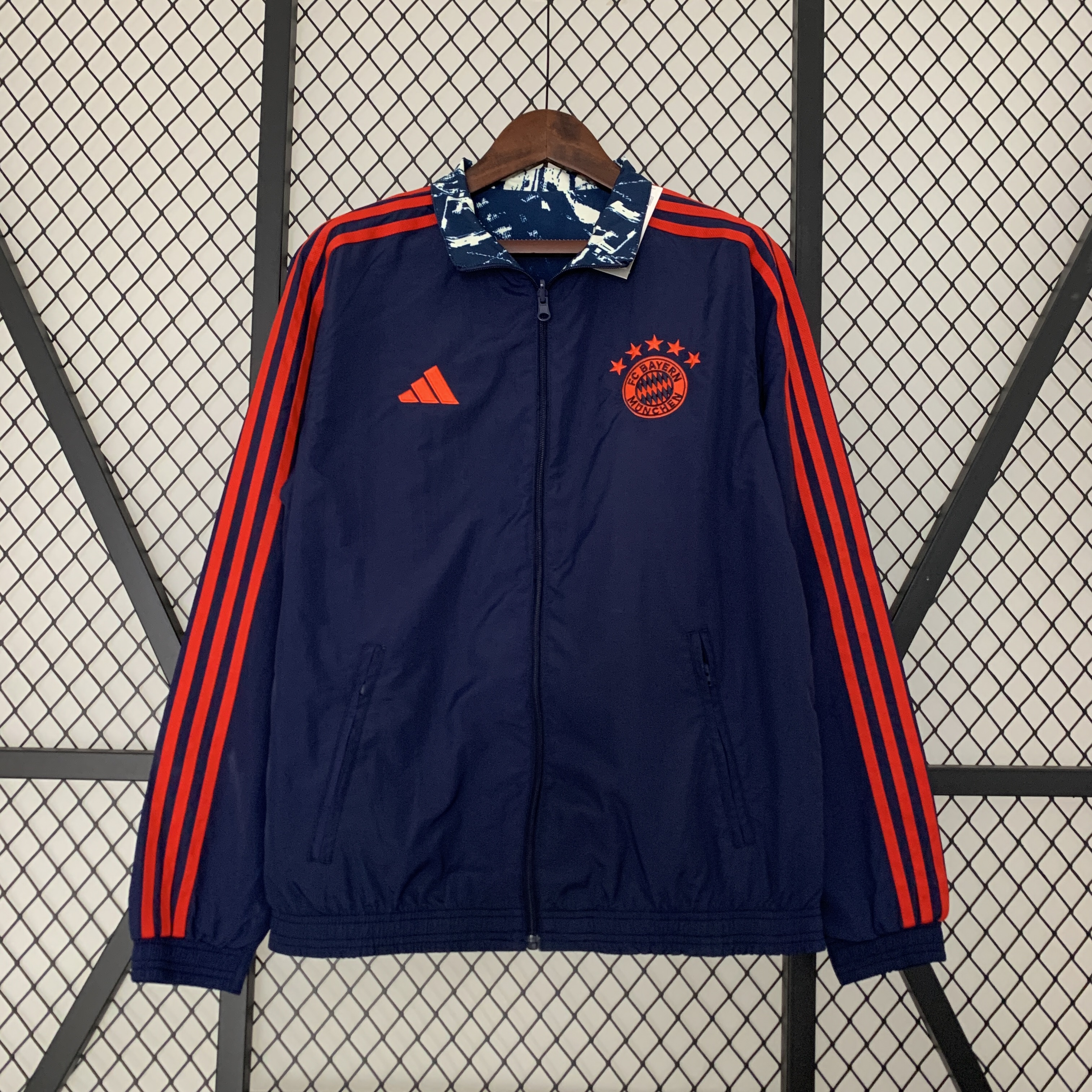 Bayern Munich 23-24 Double Sided Windbreaker - Deep Blue - UnitedFutballJersey