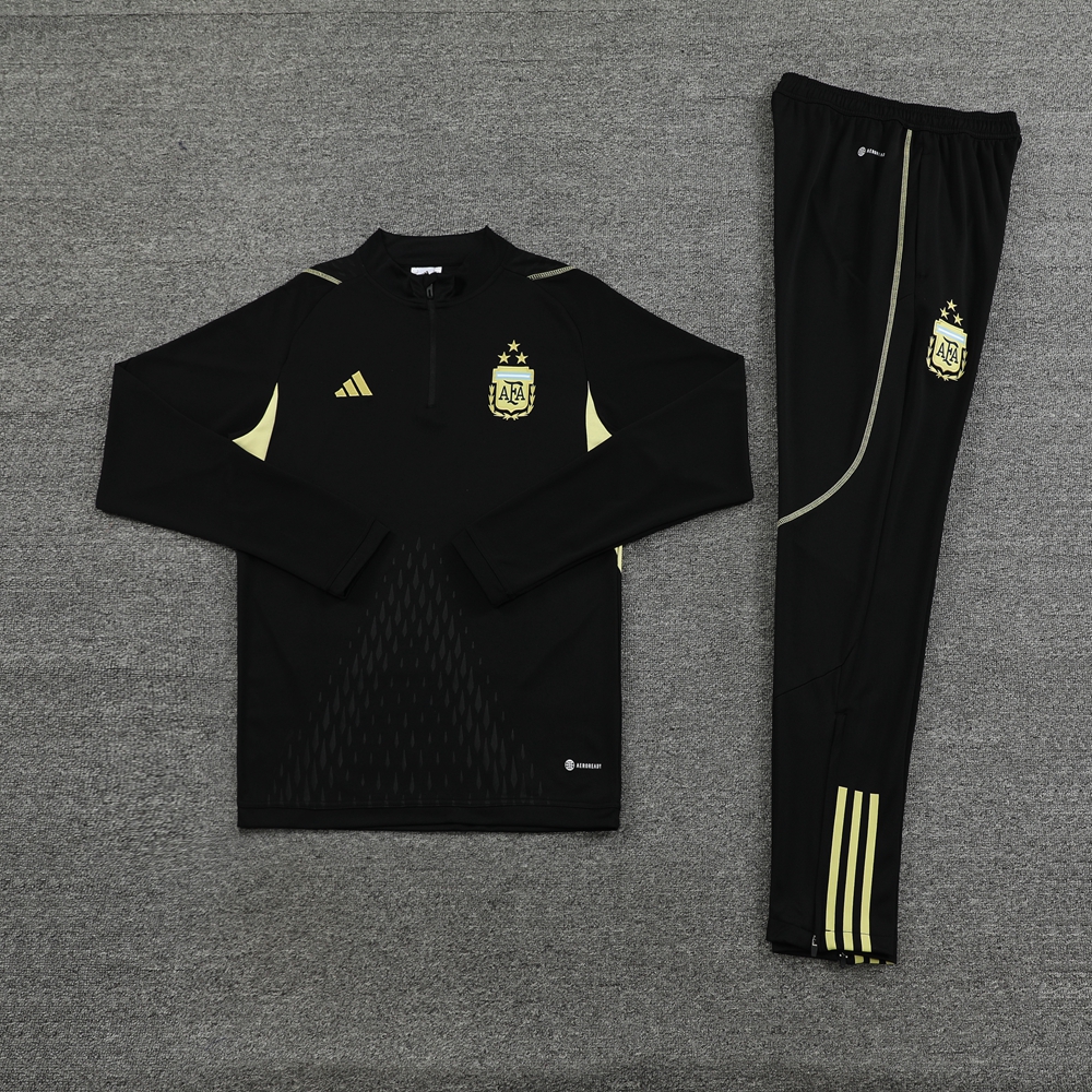 Argentina 23-24 Long Sleeve Training Set - Black - UnitedFutballJersey