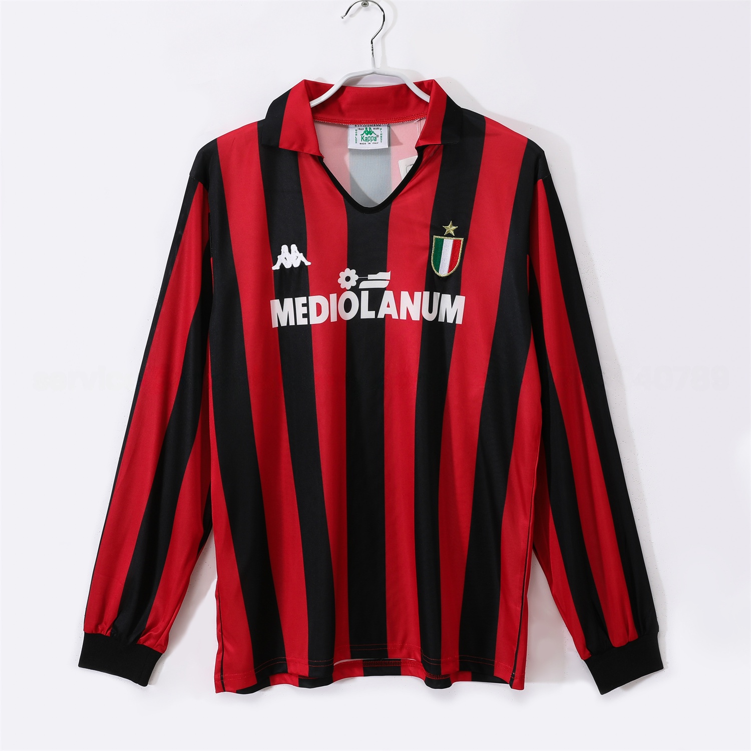 Retro AC Milan 1988-89 Home Long Sleeves Jersey - UnitedFutballJersey