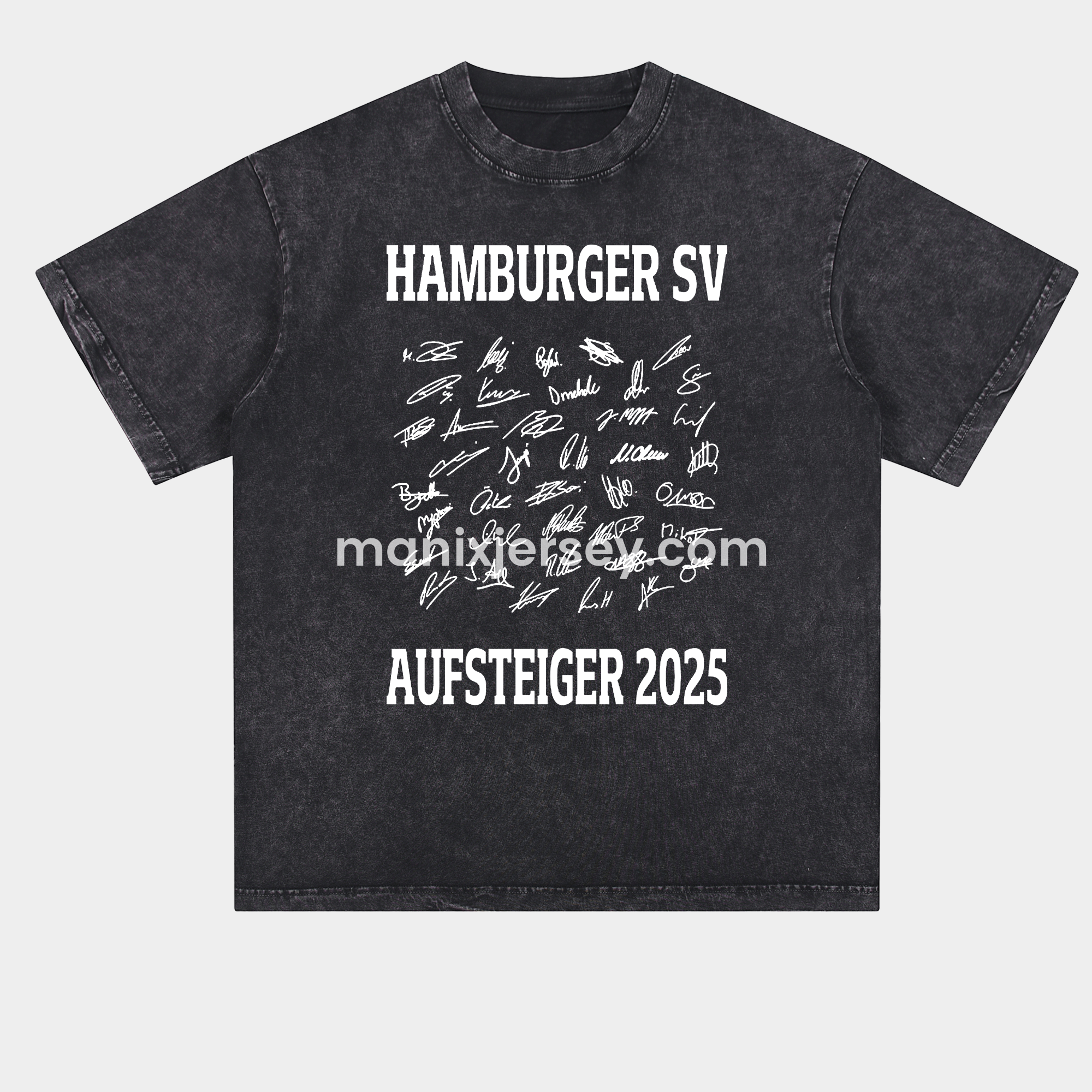 Hamburger SV AUFSTIEG 2025 Team Signatures Oversized Washed T-Shirt - UnitedFutballJersey