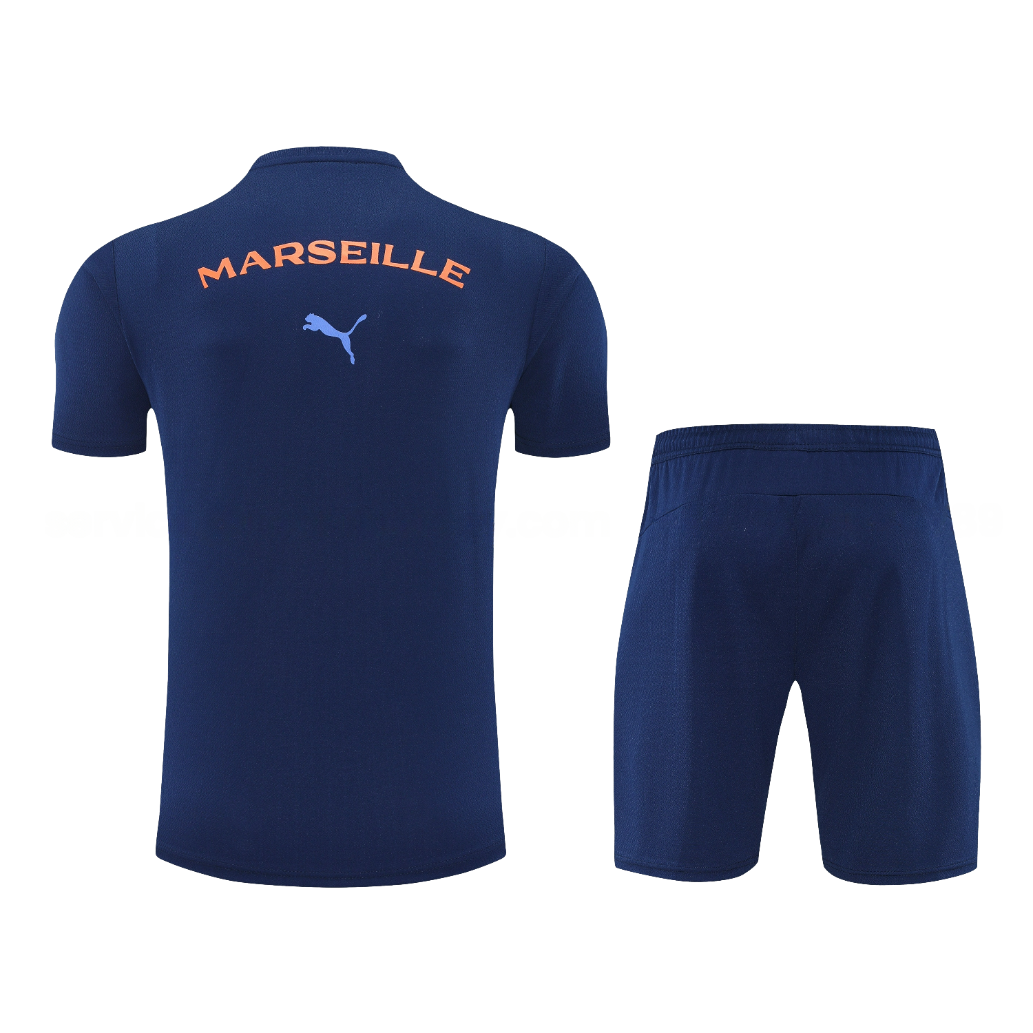 Marseille 25-26 Short-Sleeve Training Set - Blue Top & Blue Shorts - UnitedFutballJersey
