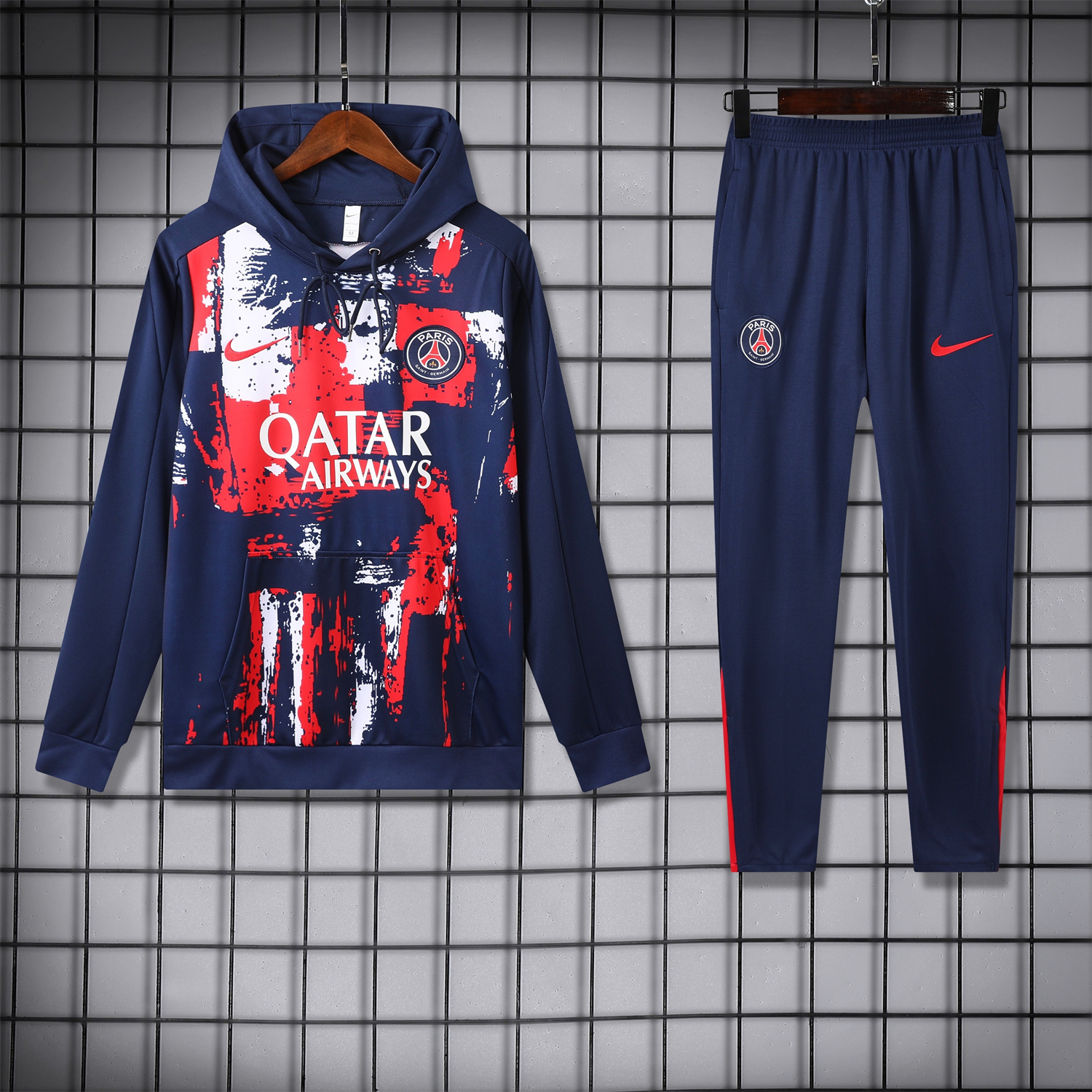 Paris Saint-Germain PSG 24-25 Training Hoodie Set - Royal Blue Hoodie and Pants - UnitedFutballJersey