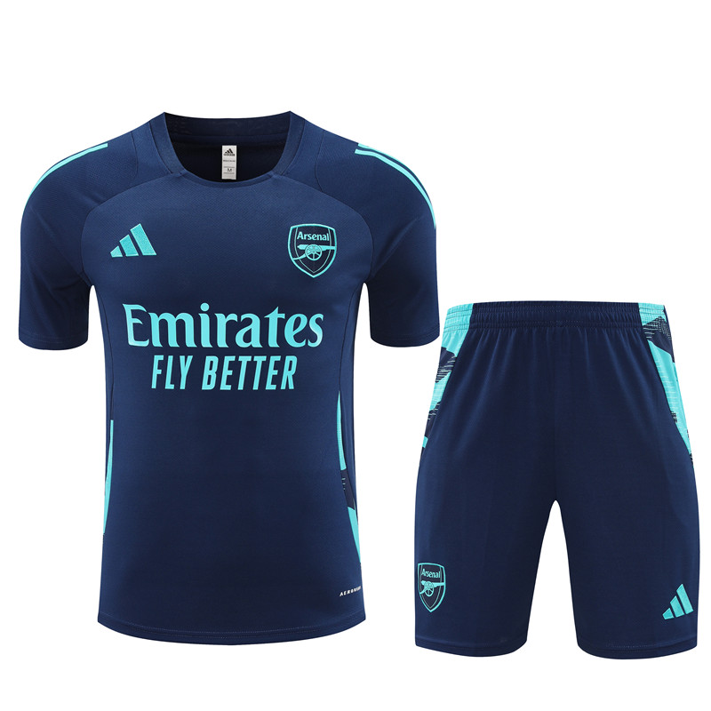 Arsenal 24-25 Short-Sleeve Training Kids Kit - Deep Blue - UnitedFutballJersey