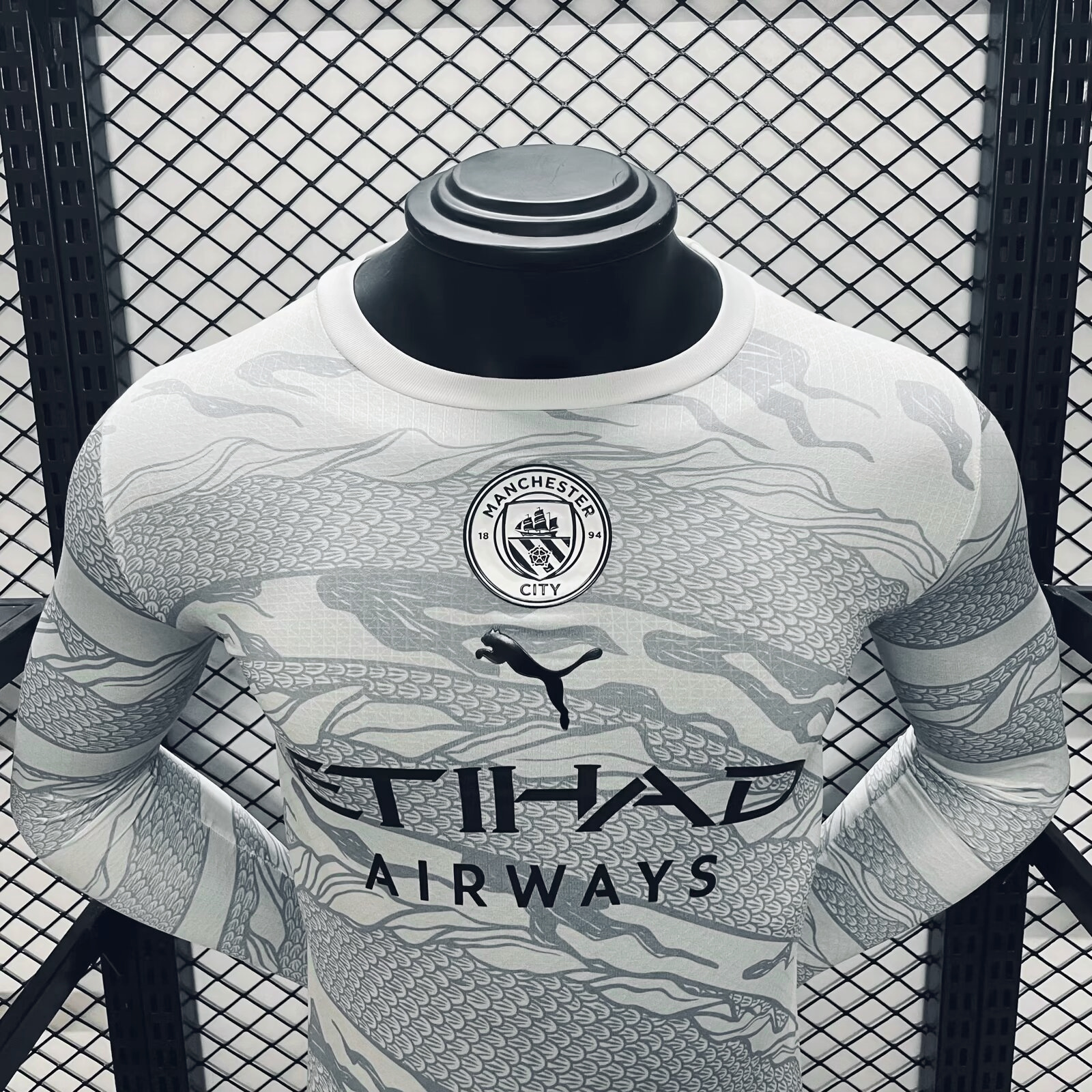 Manchester City 2024 Chinese New Year Pre-match Long Sleeve Jersey - Player Version - UnitedFutballJersey