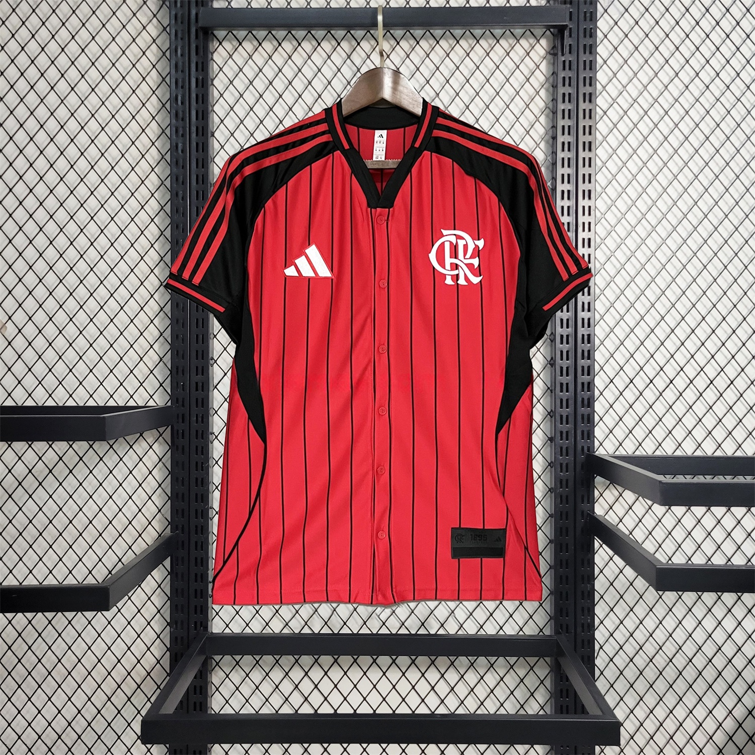 Flamengo 25-26 Red Baseball Jersey with Black Stripes - UnitedFutballJersey