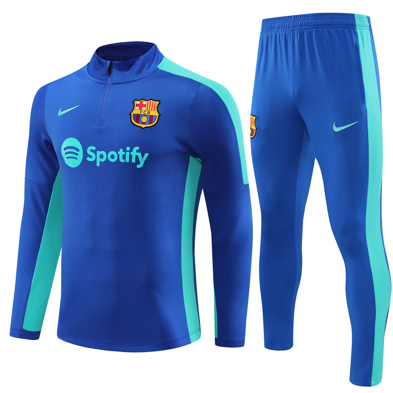 B.A.R.S.A 23-24 Kids Long Sleeve Training Set Blue - UnitedFutballJersey