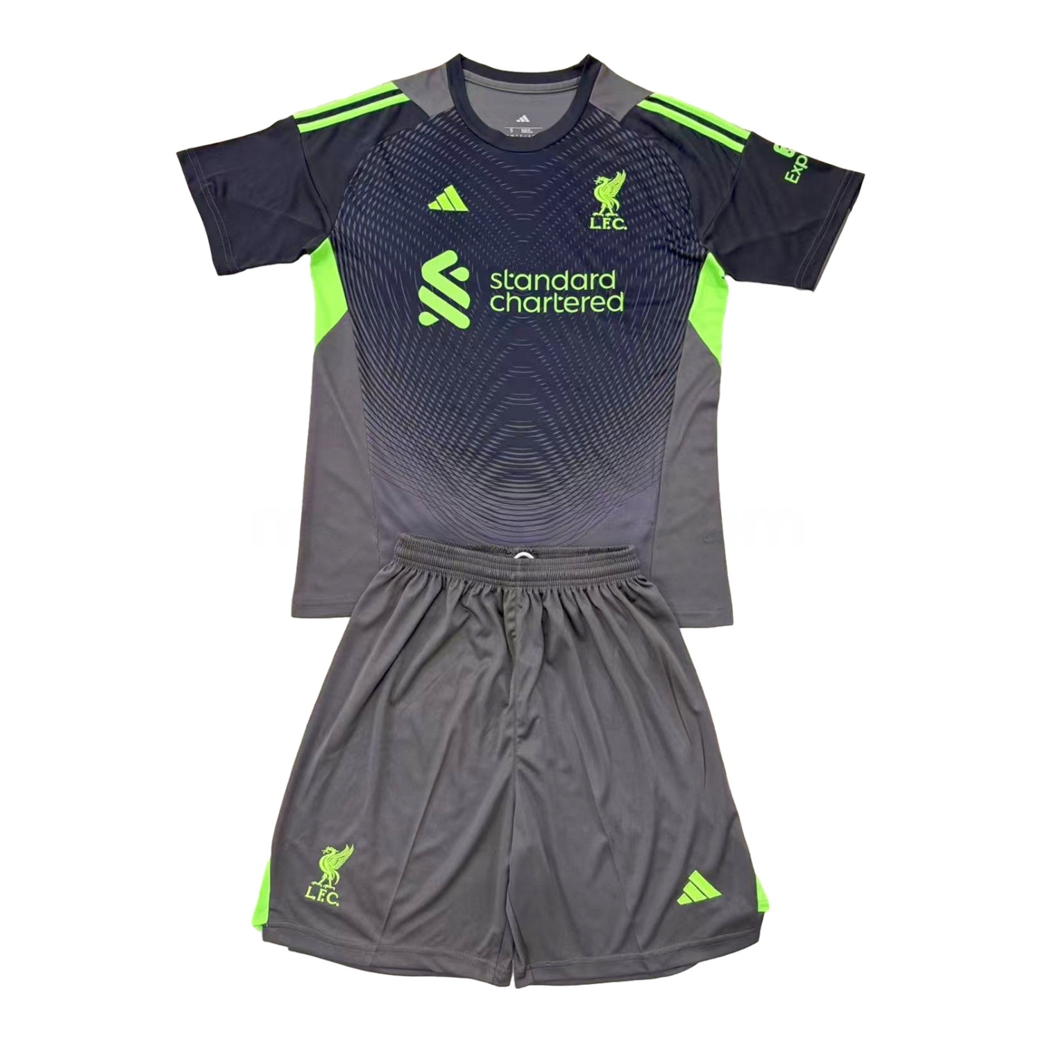 Liver.pool 25-26 Black Grey Goalkeeper Kids Kit - UnitedFutballJersey